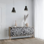 CHARCOAL SPROUT 3-Door Sideboard in Oak Effect