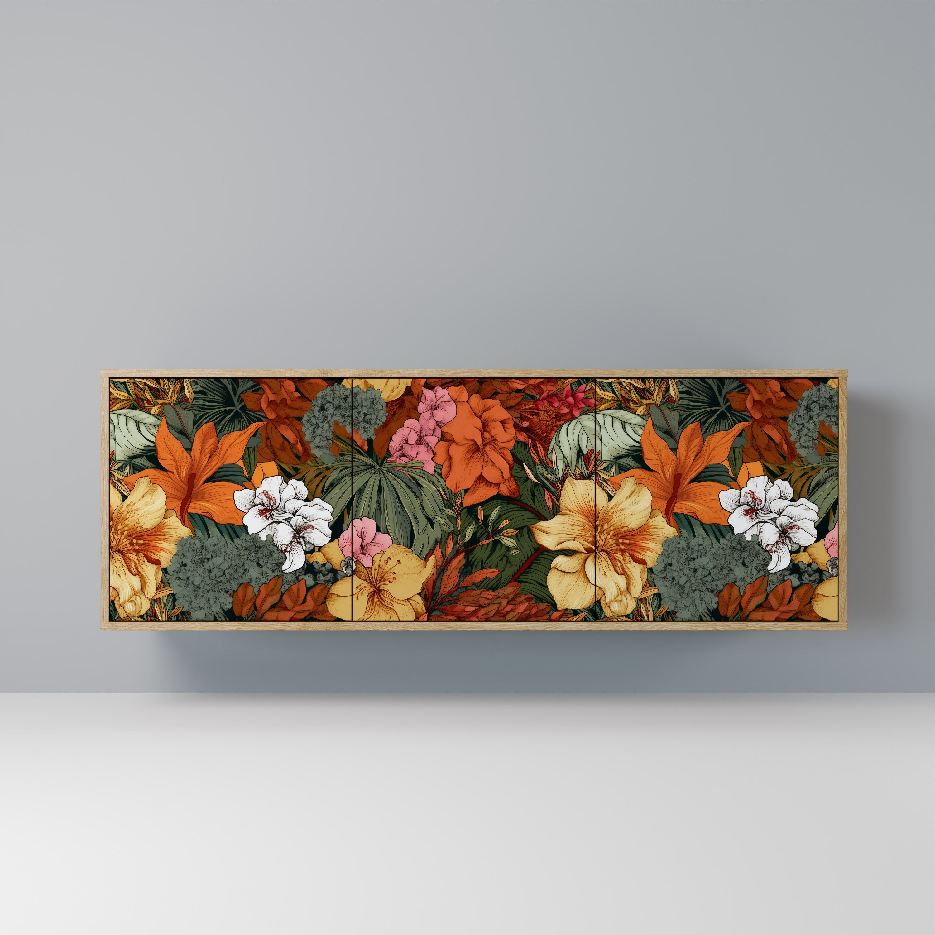 RADIANT FLORA 3-Door Sideboard in Oak Effect