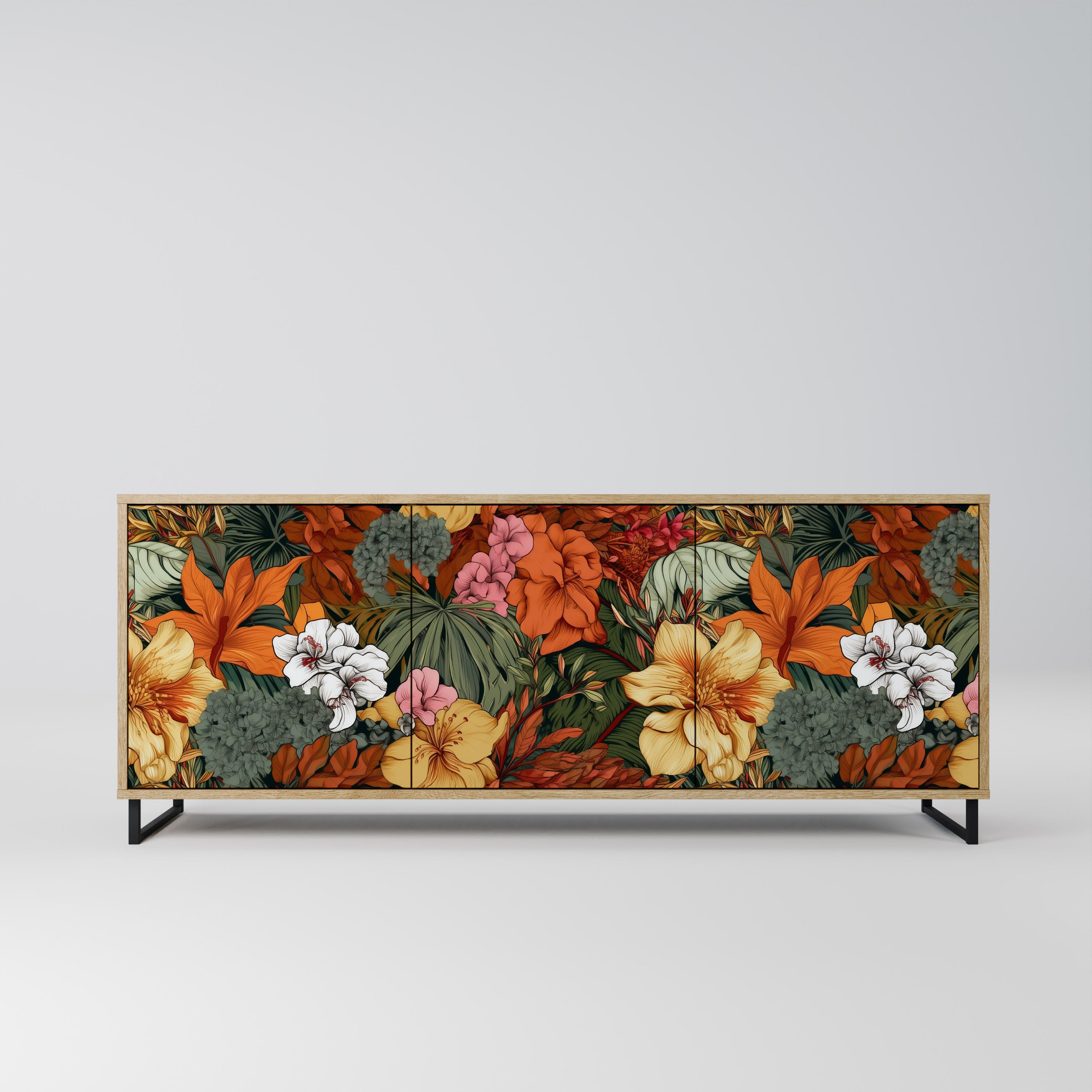 RADIANT FLORA 3-Door Sideboard in Oak Effect