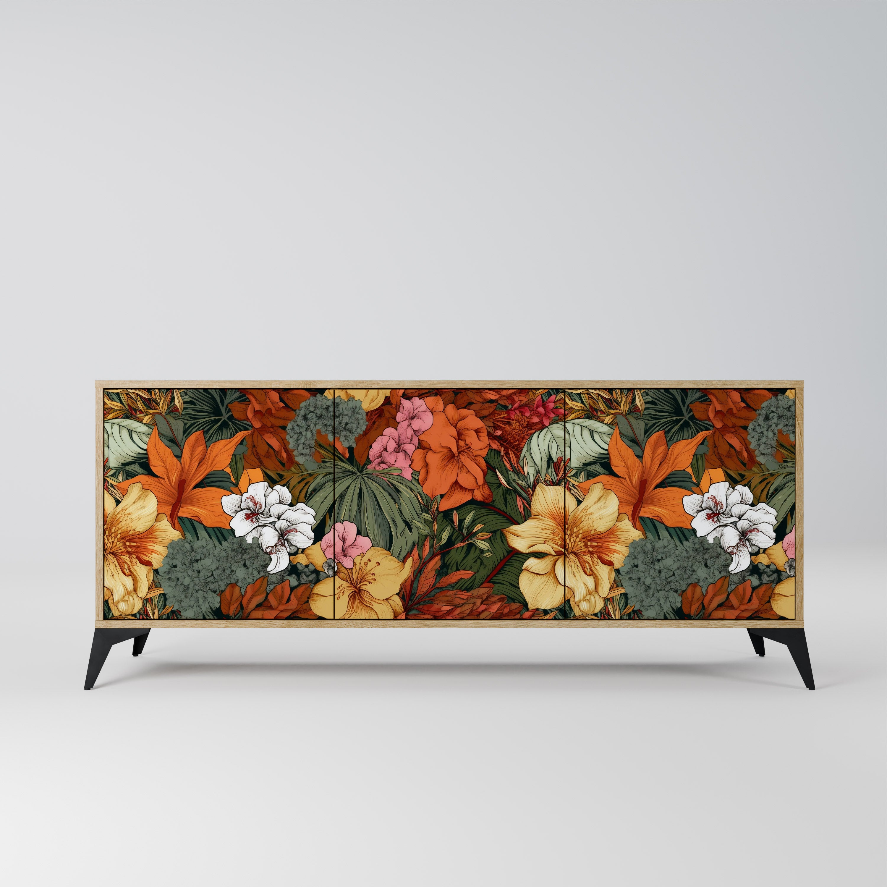 RADIANT FLORA 3-Door Sideboard in Oak Effect