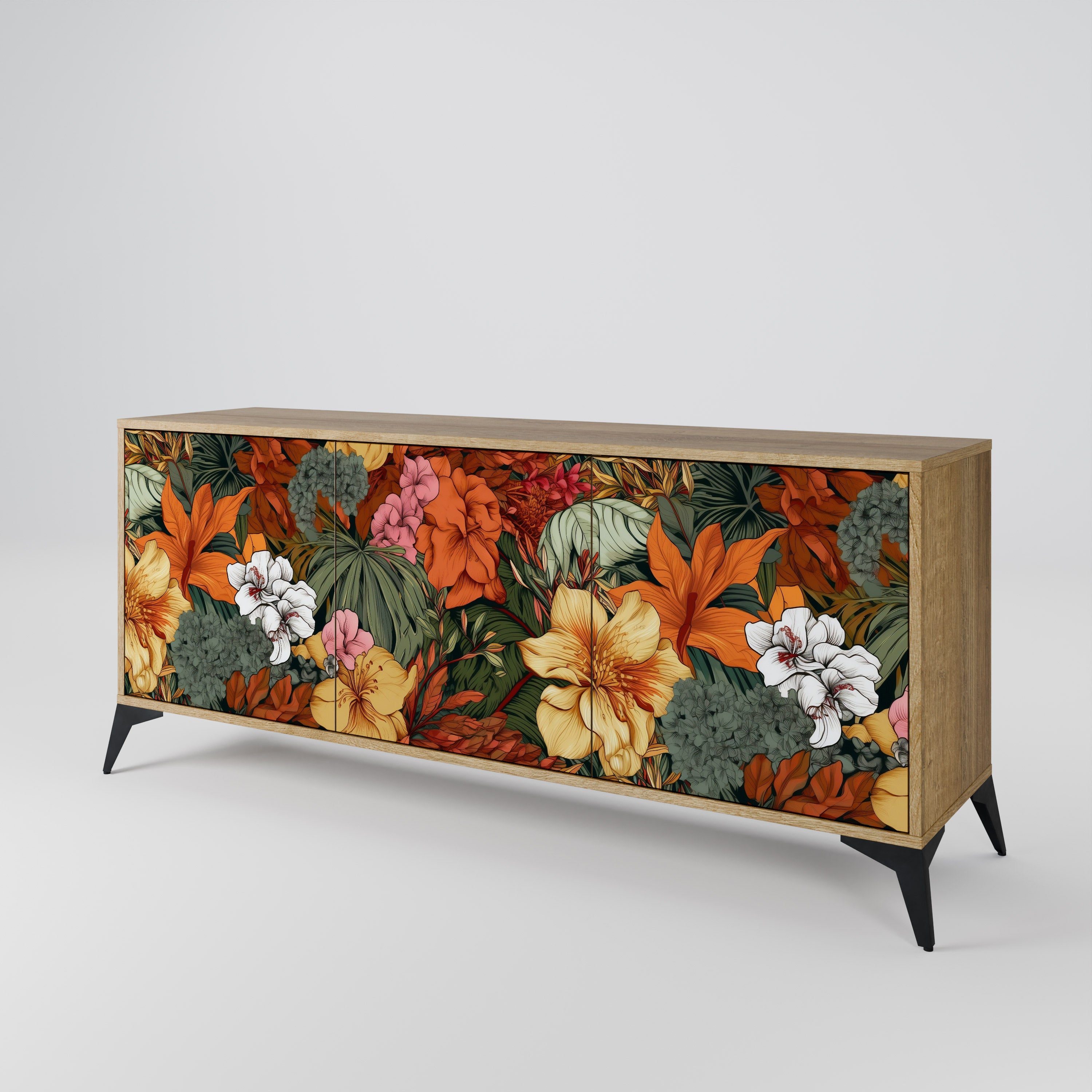 RADIANT FLORA 3-Door Sideboard in Oak Effect