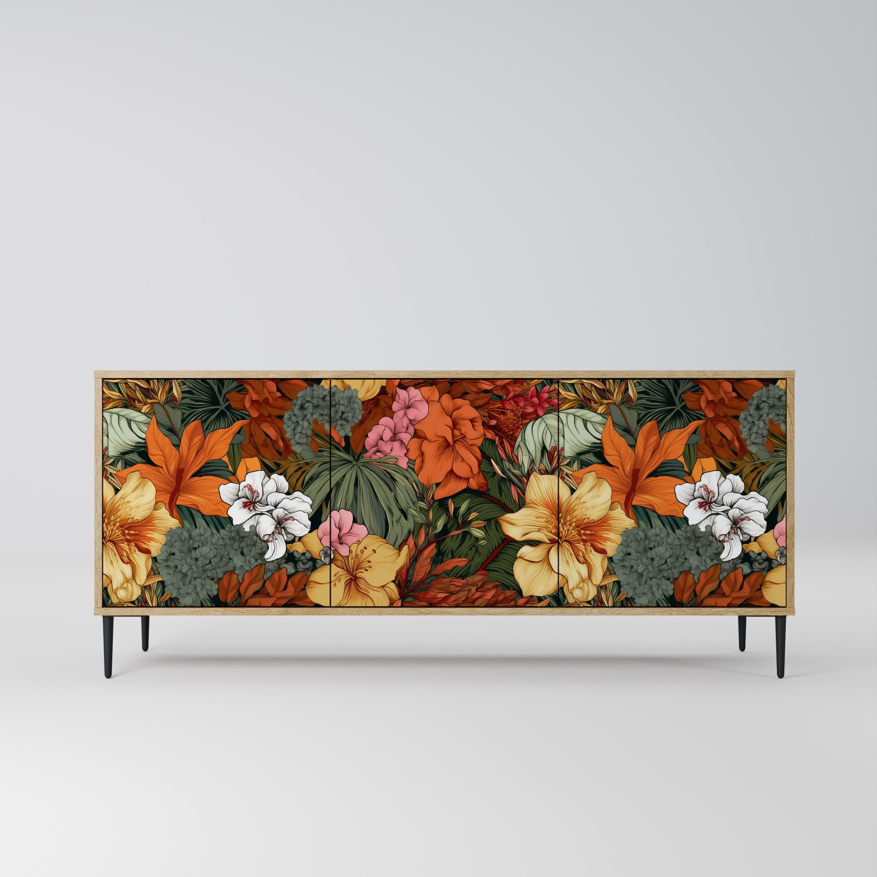 RADIANT FLORA 3-Door Sideboard in Oak Effect