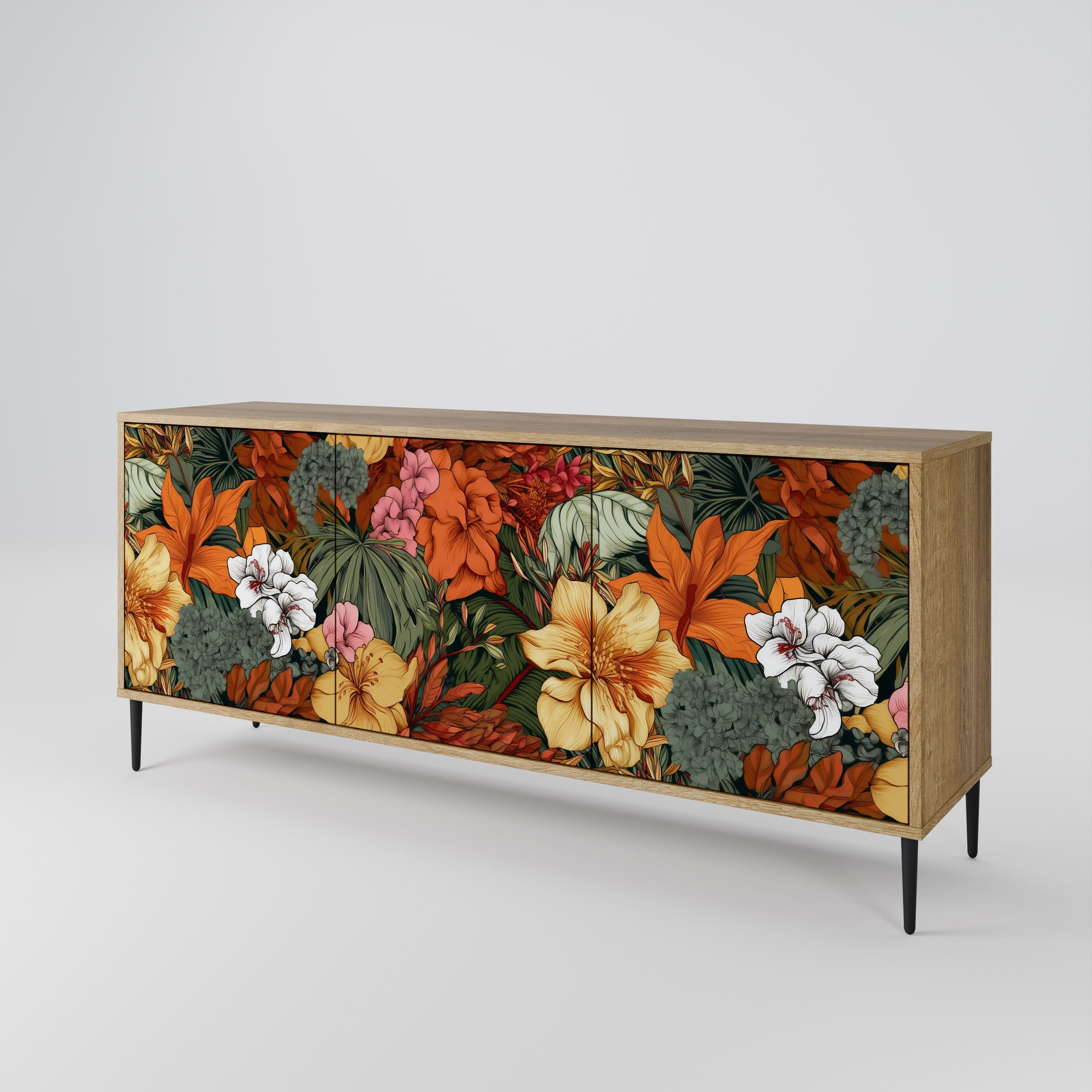RADIANT FLORA 3-Door Sideboard in Oak Effect