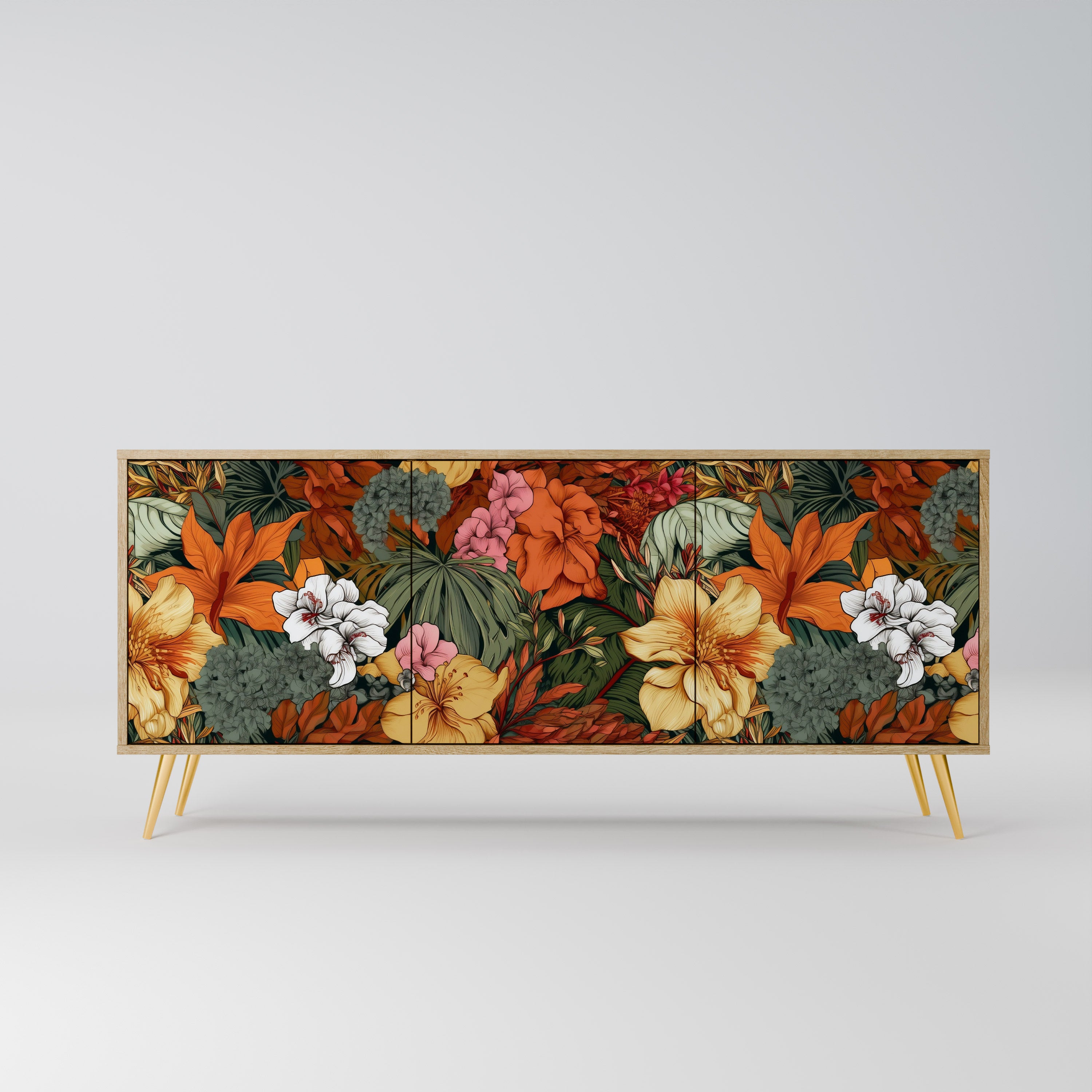 RADIANT FLORA 3-Door Sideboard in Oak Effect