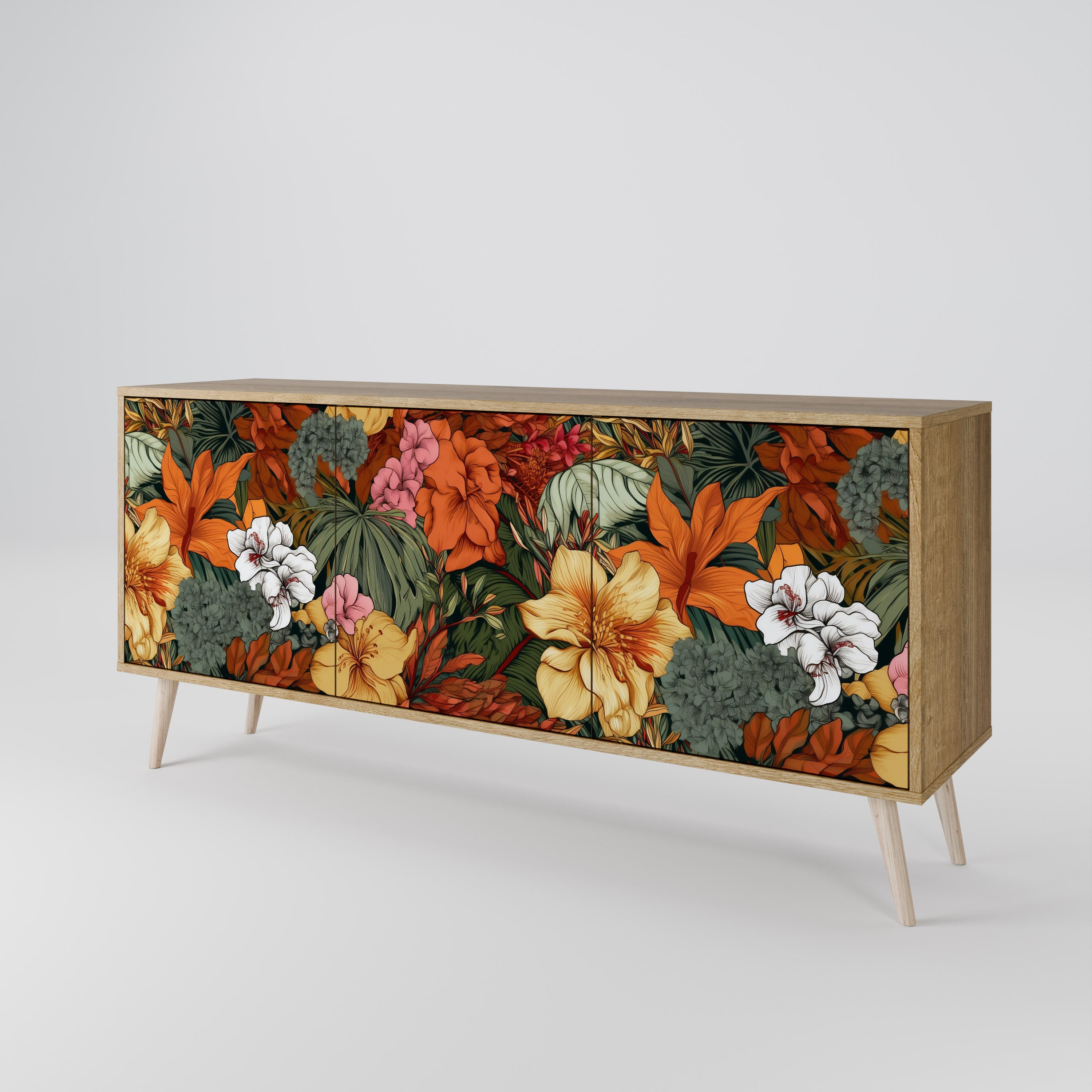 RADIANT FLORA 3-Door Sideboard in Oak Effect