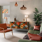 RADIANT FLORA Aparador de 3 Puertas en Efecto Roble