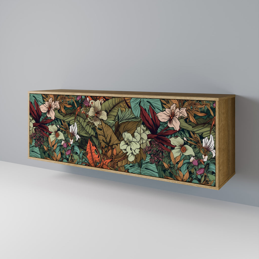 BOTANICAL EMERGENCE 3-Door Sideboard in Oak Effect