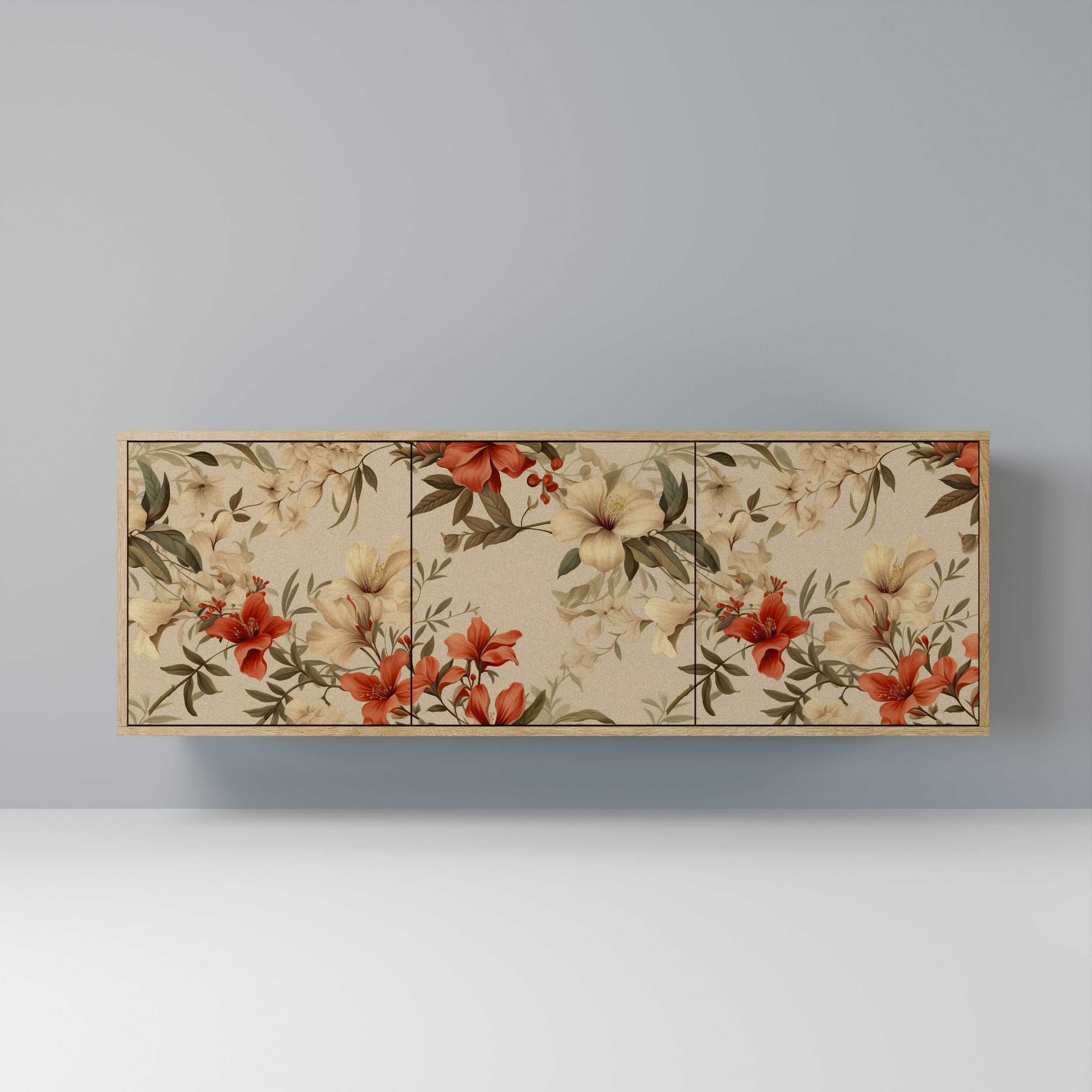 BLOOMING HARMONY 3-Door Sideboard in Oak Effect