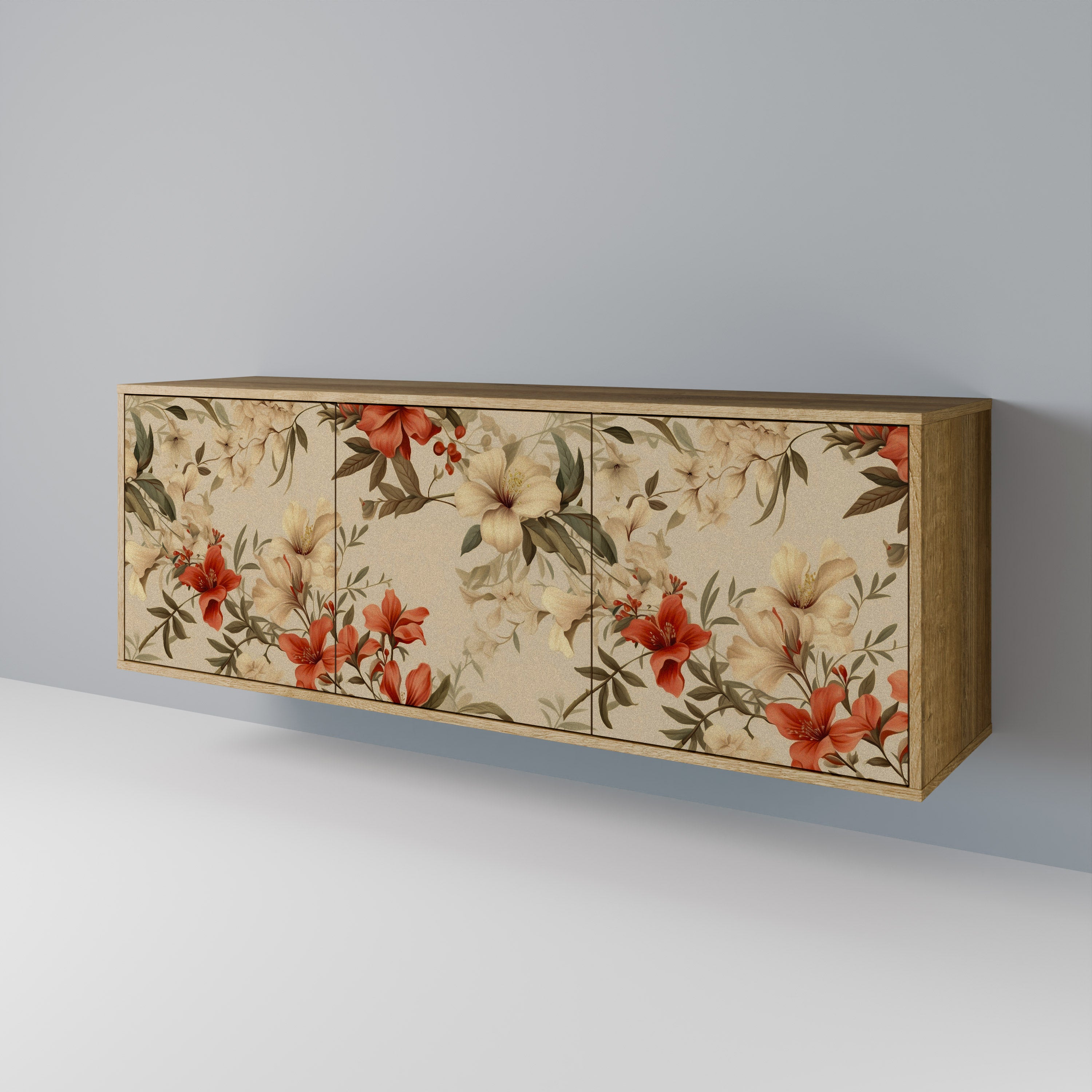 BLOOMING HARMONY 3-Door Sideboard in Oak Effect
