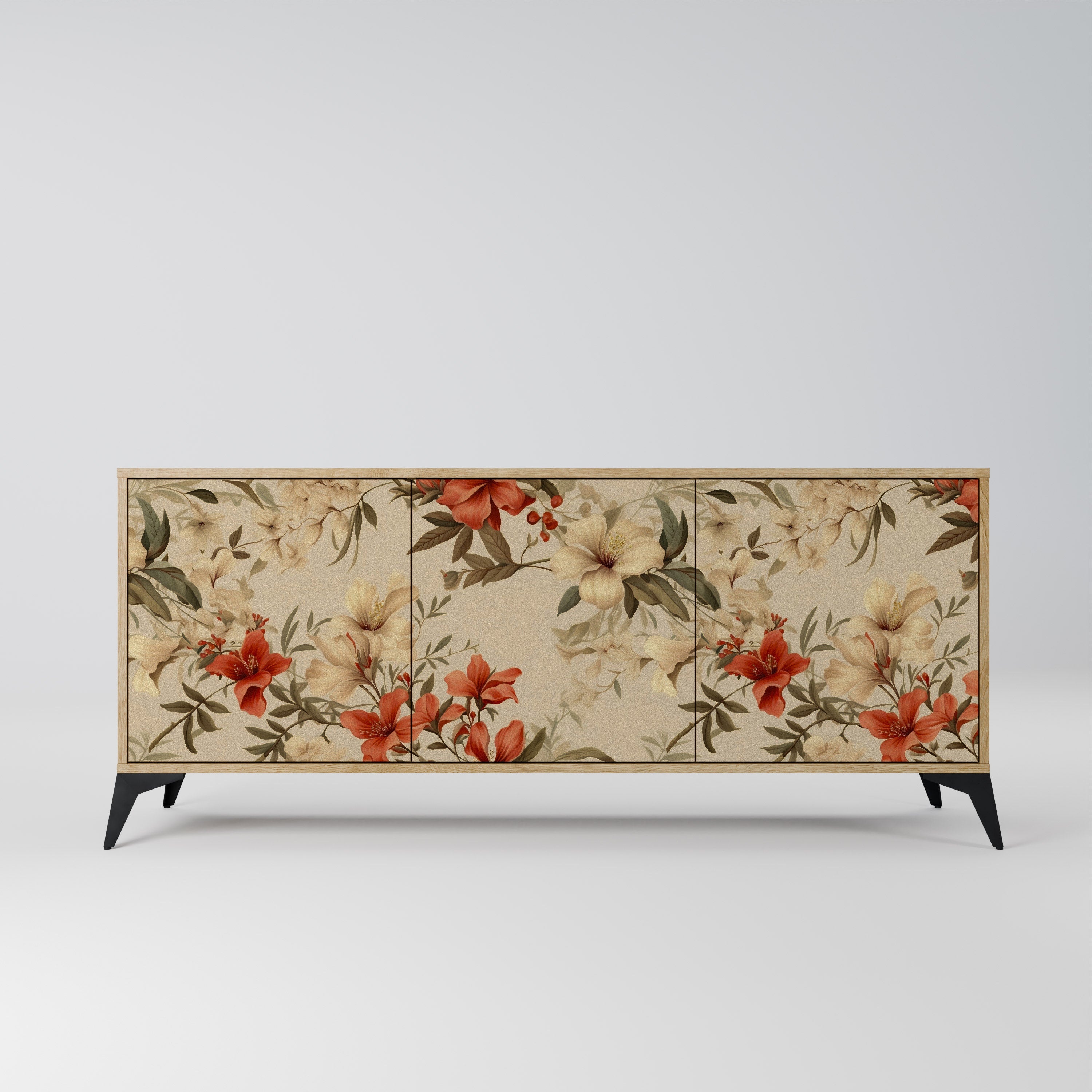 BLOOMING HARMONY 3-Door Sideboard in Oak Effect