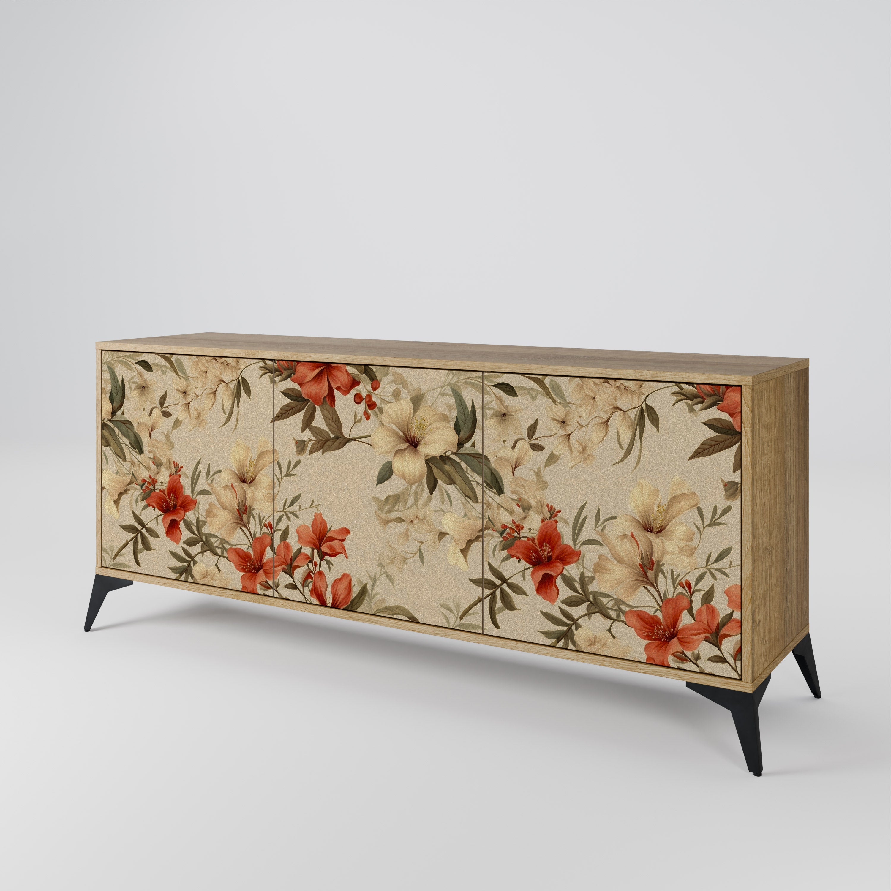 BLOOMING HARMONY 3-Door Sideboard in Oak Effect