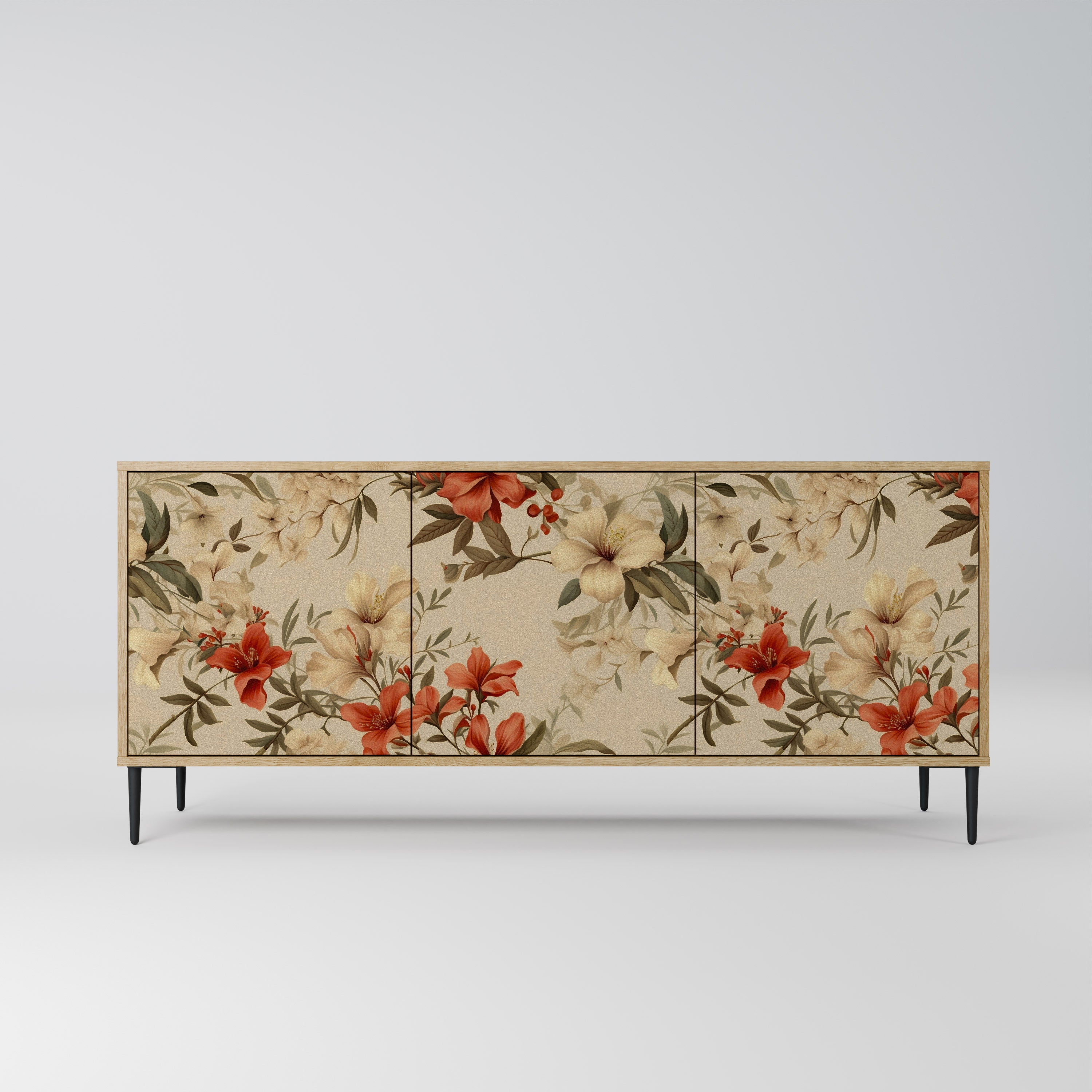 BLOOMING HARMONY 3-Door Sideboard in Oak Effect