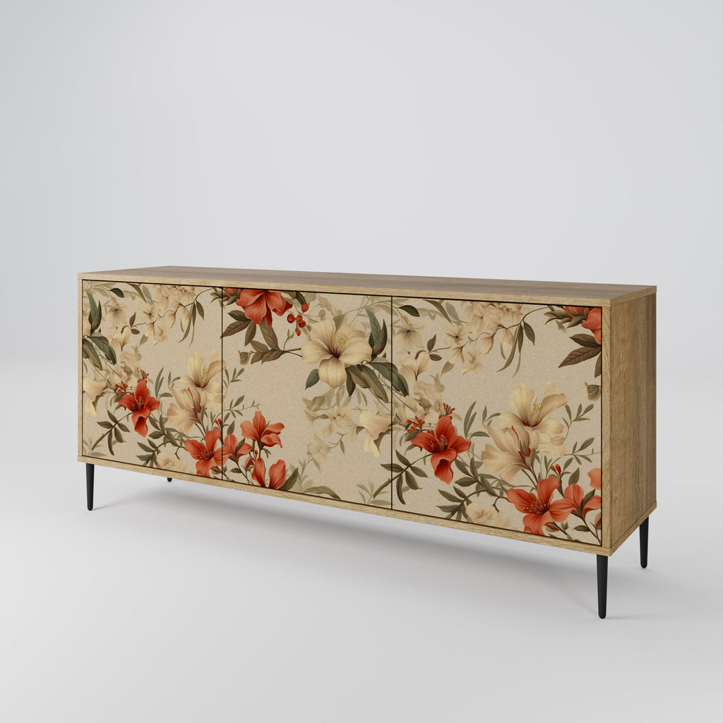 BLOOMING HARMONY 3-Door Sideboard in Oak Effect
