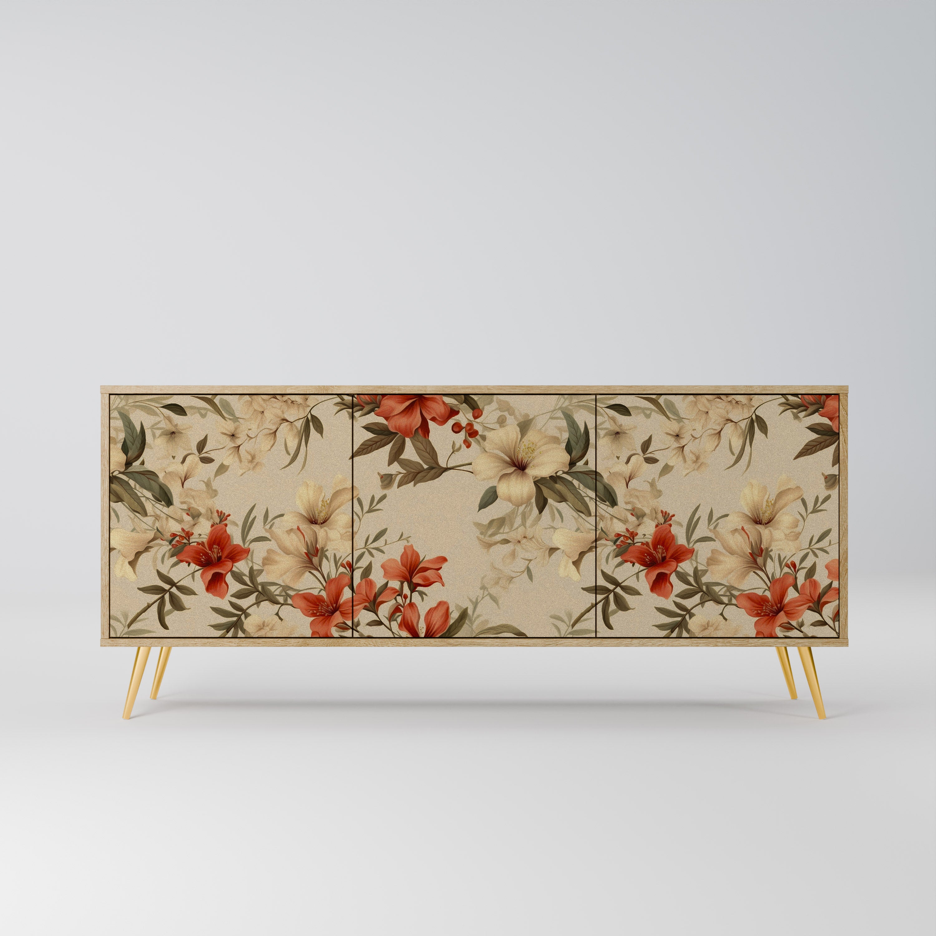 BLOOMING HARMONY 3-Door Sideboard in Oak Effect