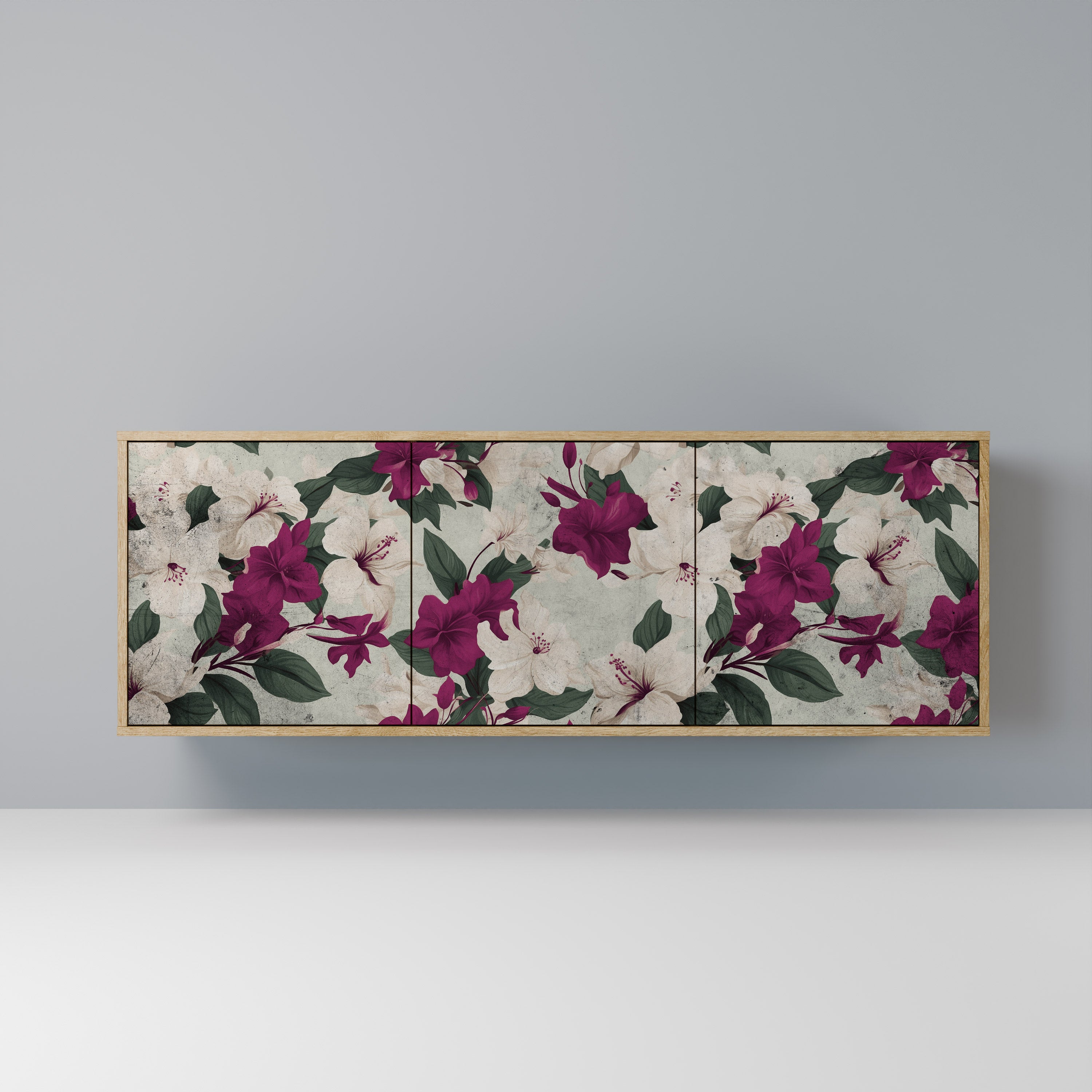 FLOWERET DREAM 3-Door Sideboard in Oak Effect