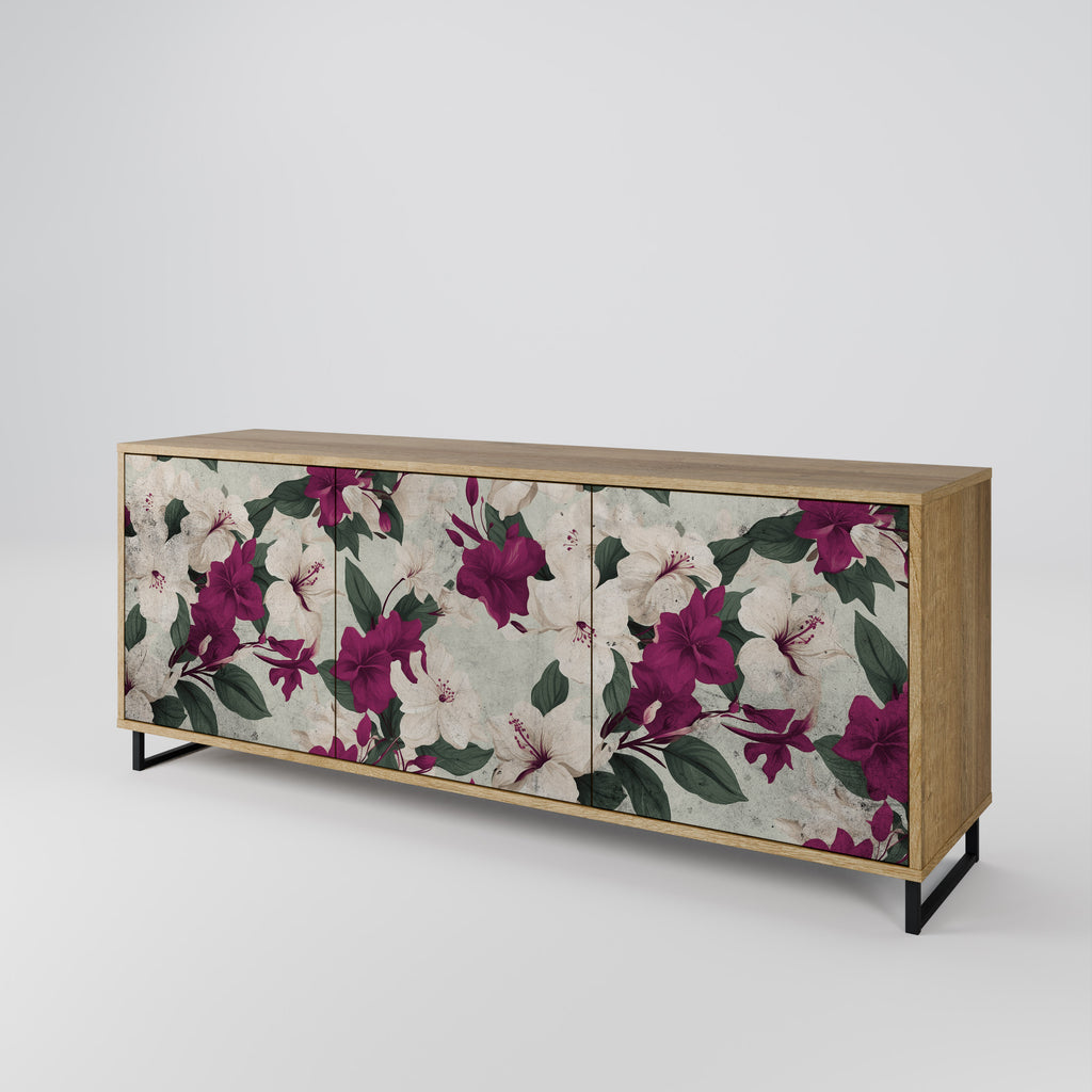 FLOWERET DREAM 3-Door Sideboard in Oak Effect