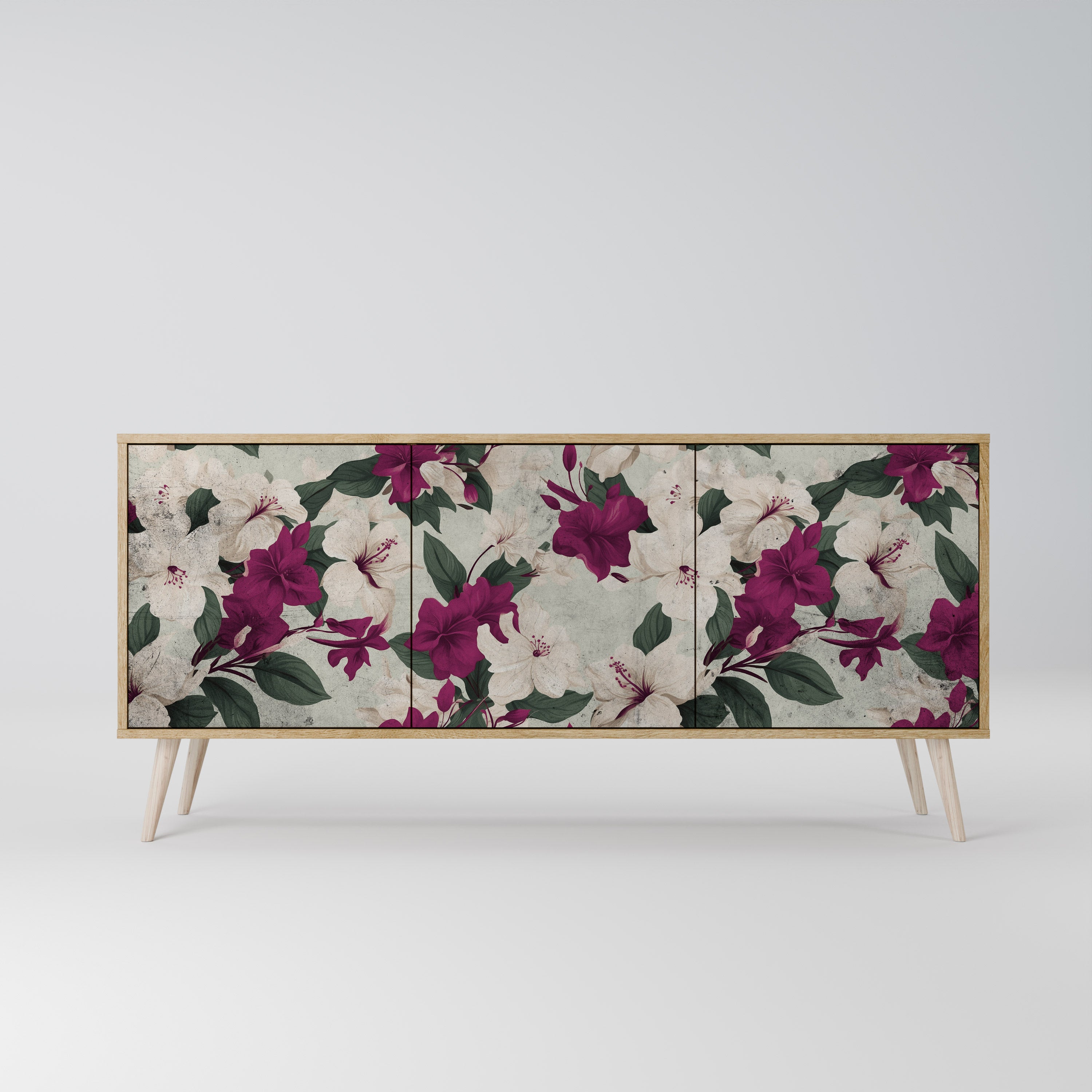 FLOWERET DREAM 3-Door Sideboard in Oak Effect