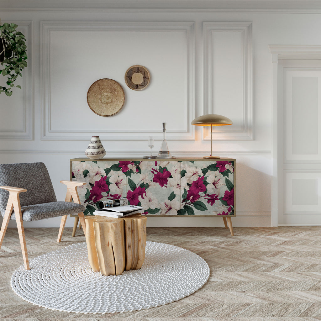 FLOWERET DREAM 3-Door Sideboard in Oak Effect