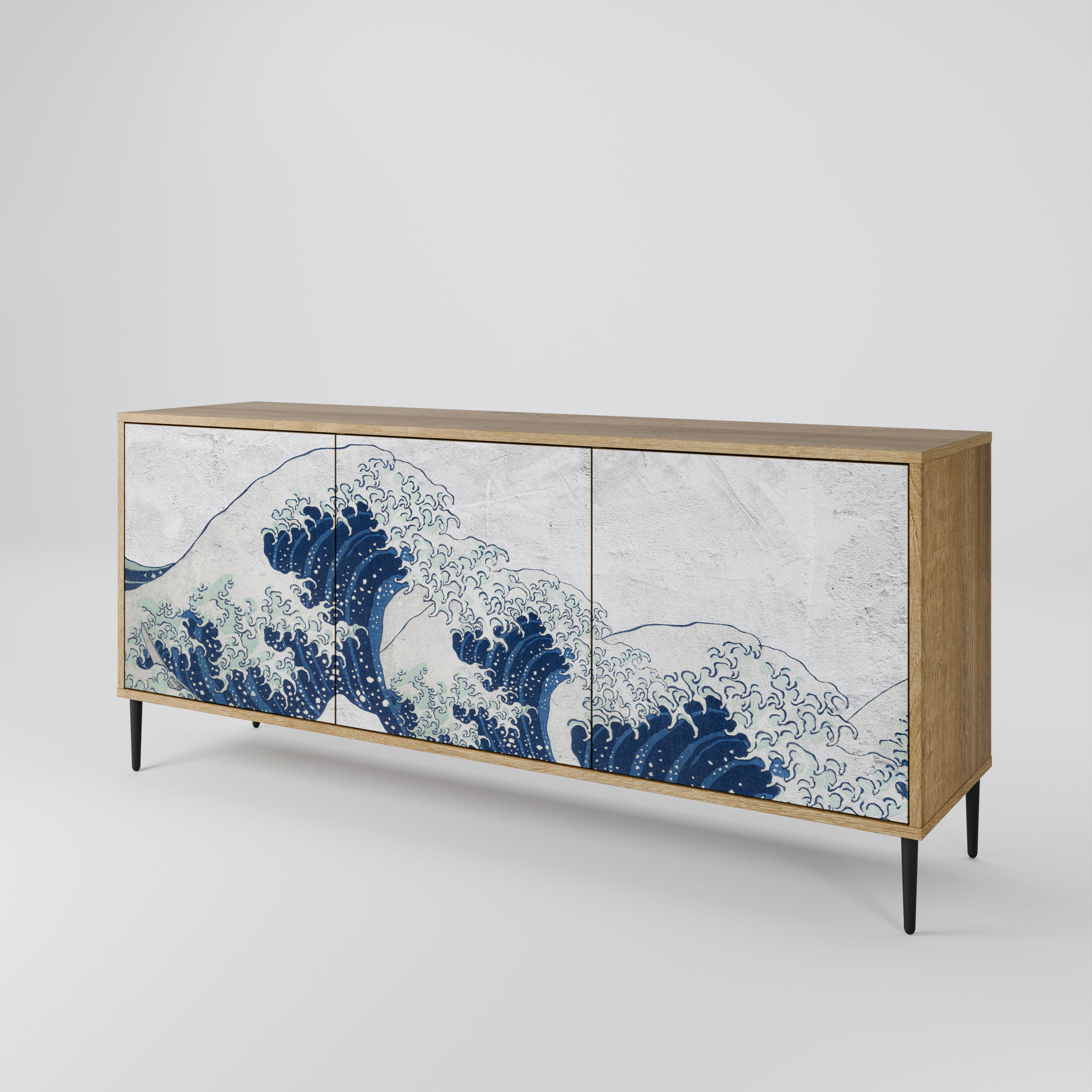 THE GREAT WAVE AT KANAGAWA 3-Door Sideboard
