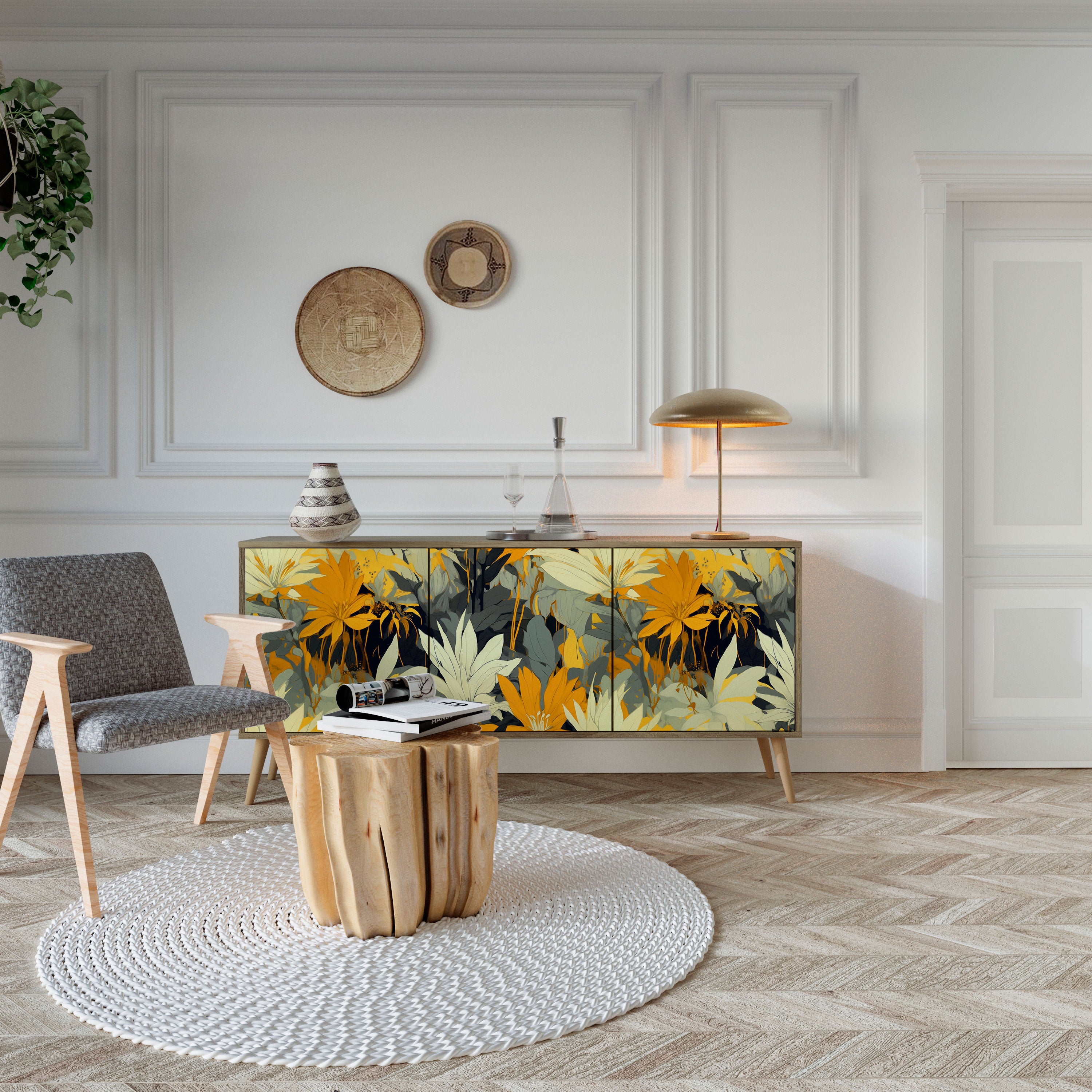 SUNKISSED LILY 3-Door Sideboard in Oak Effect