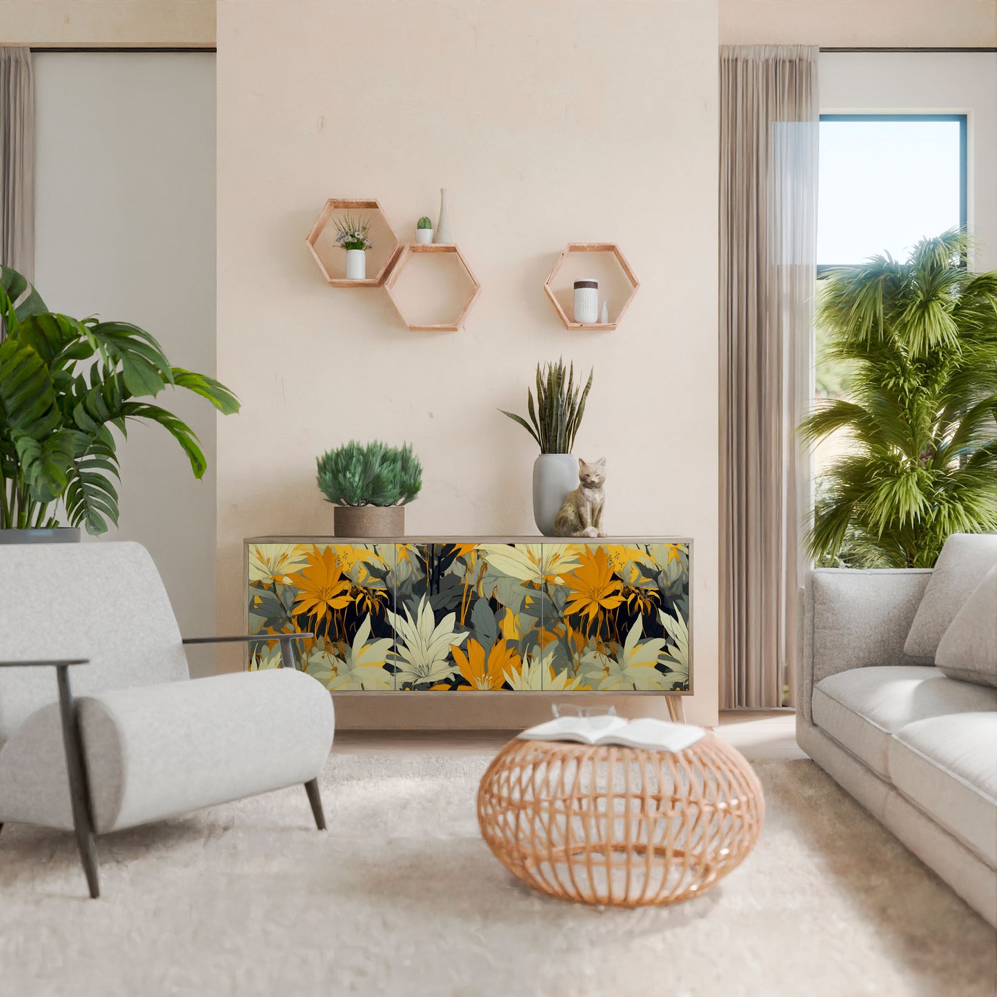 SUNKISSED LILY Aparador de 3 Puertas
