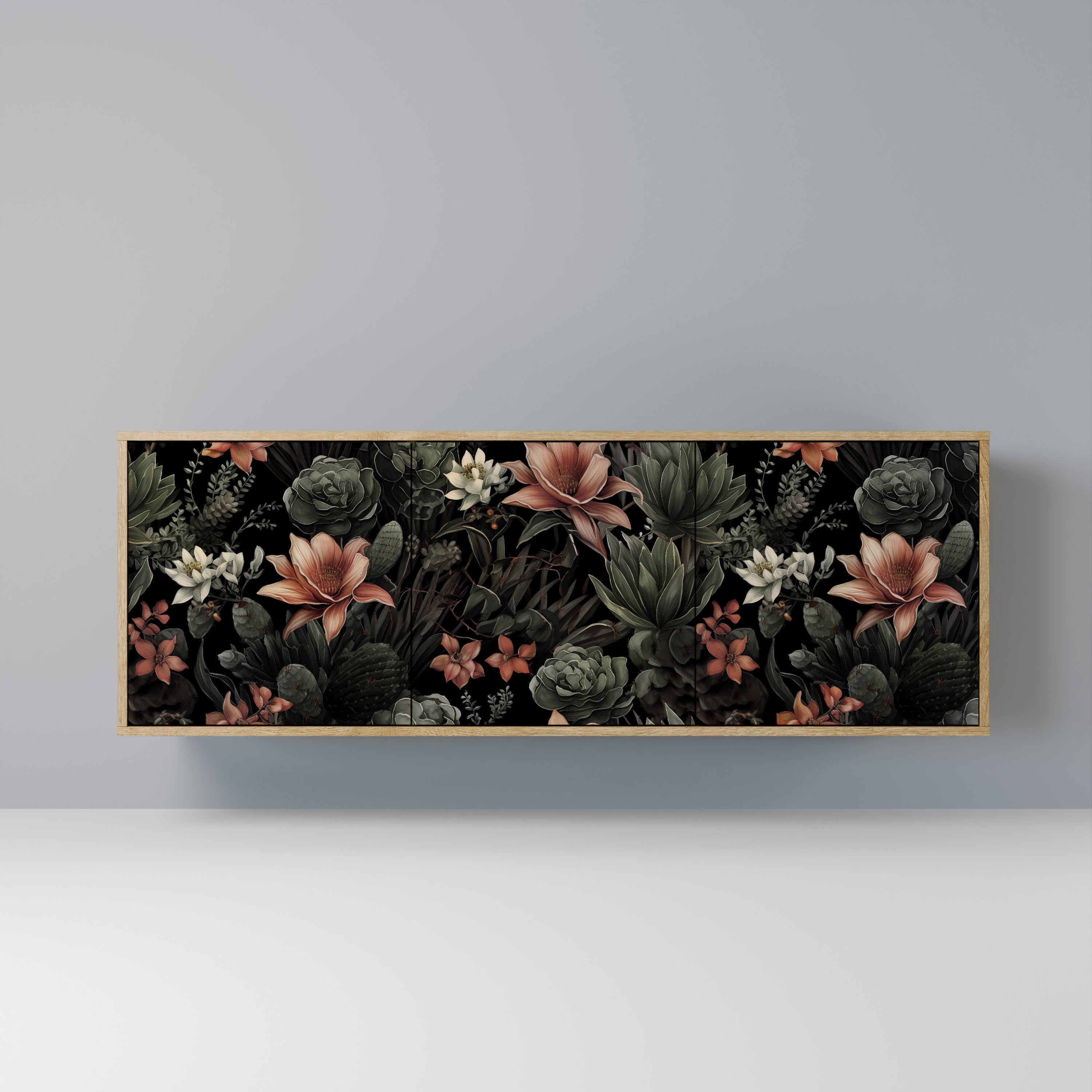 SECRET VERDURE 3-Door Sideboard in Oak Effect