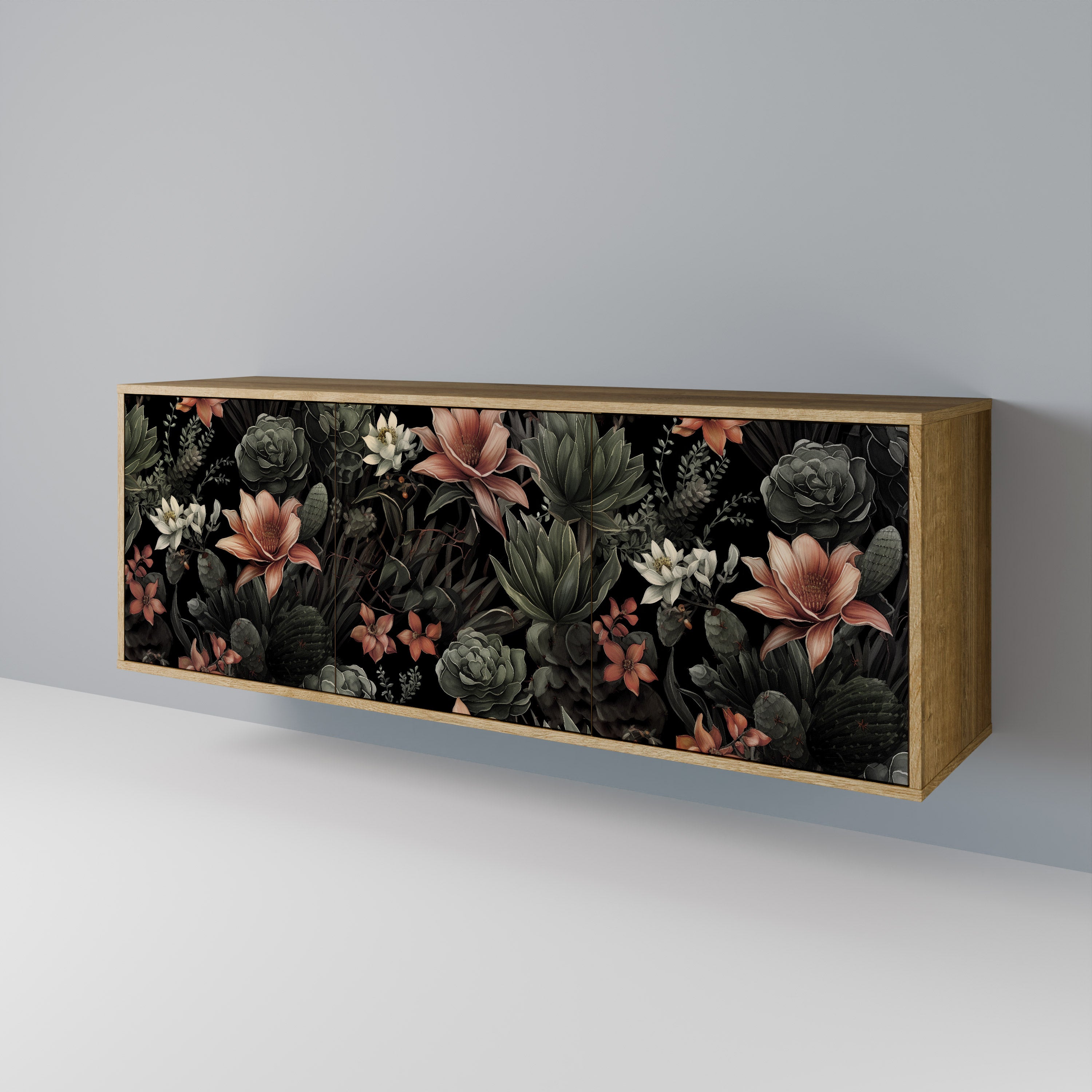SECRET VERDURE 3-Door Sideboard in Oak Effect