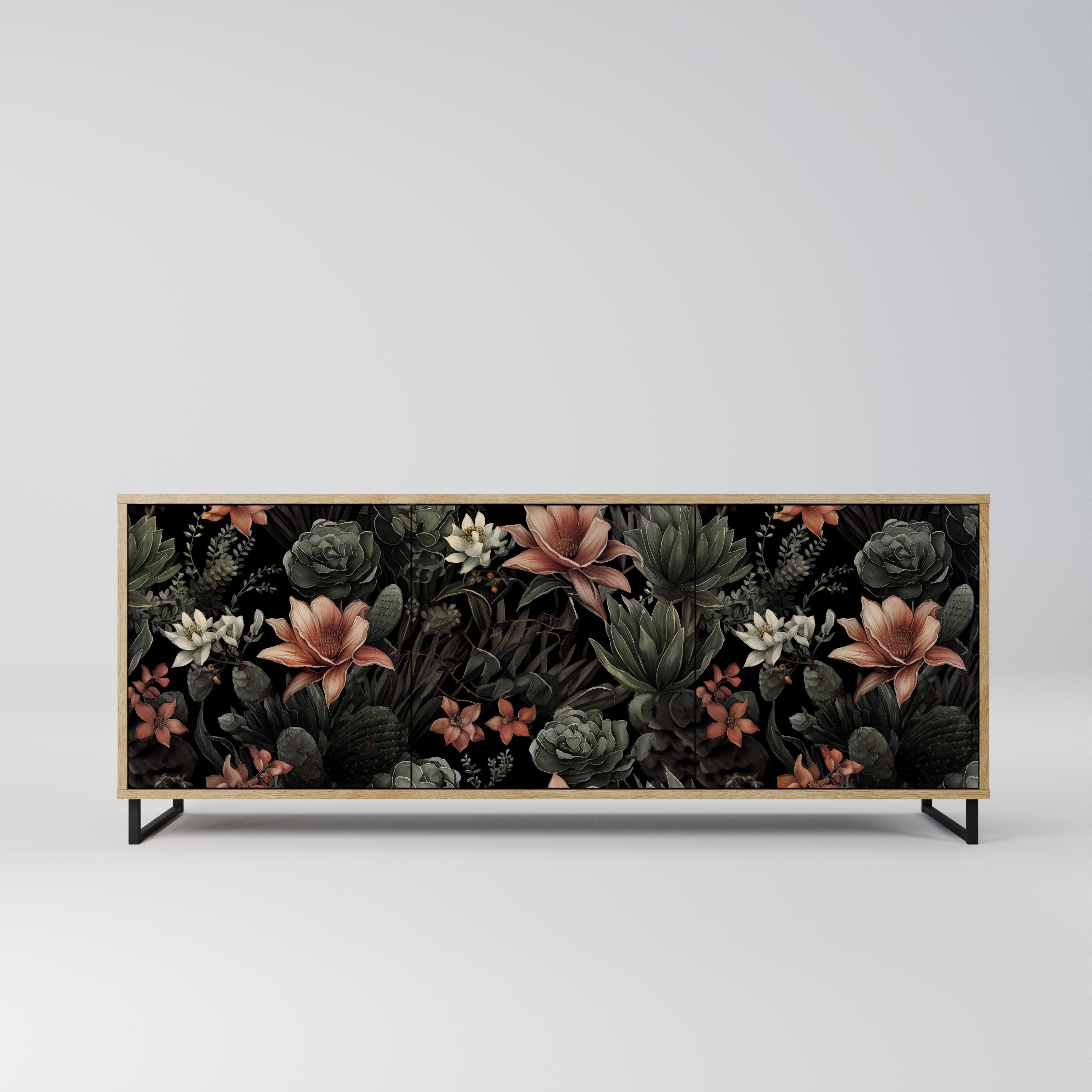 SECRET VERDURE 3-Door Sideboard in Oak Effect