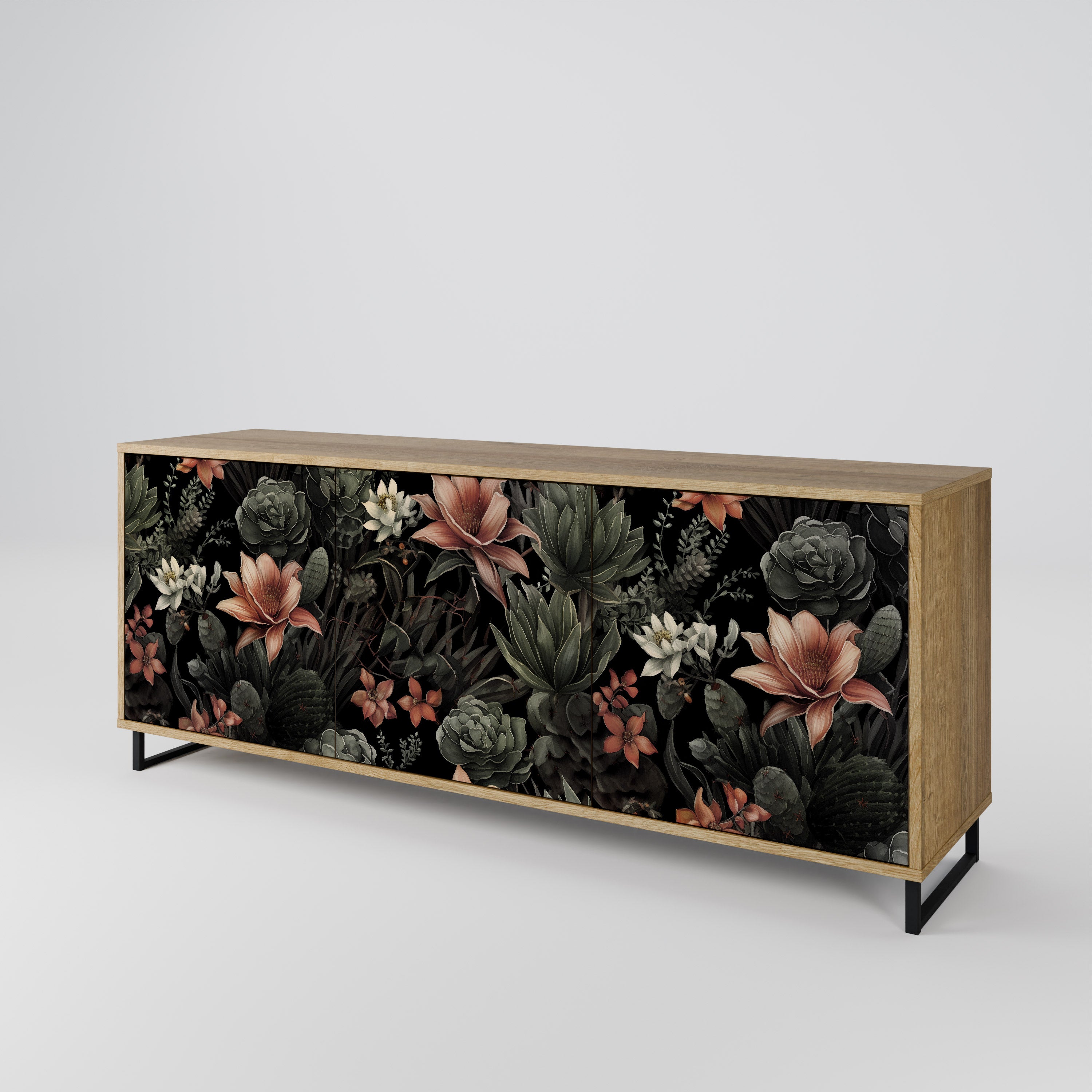 SECRET VERDURE 3-Door Sideboard in Oak Effect