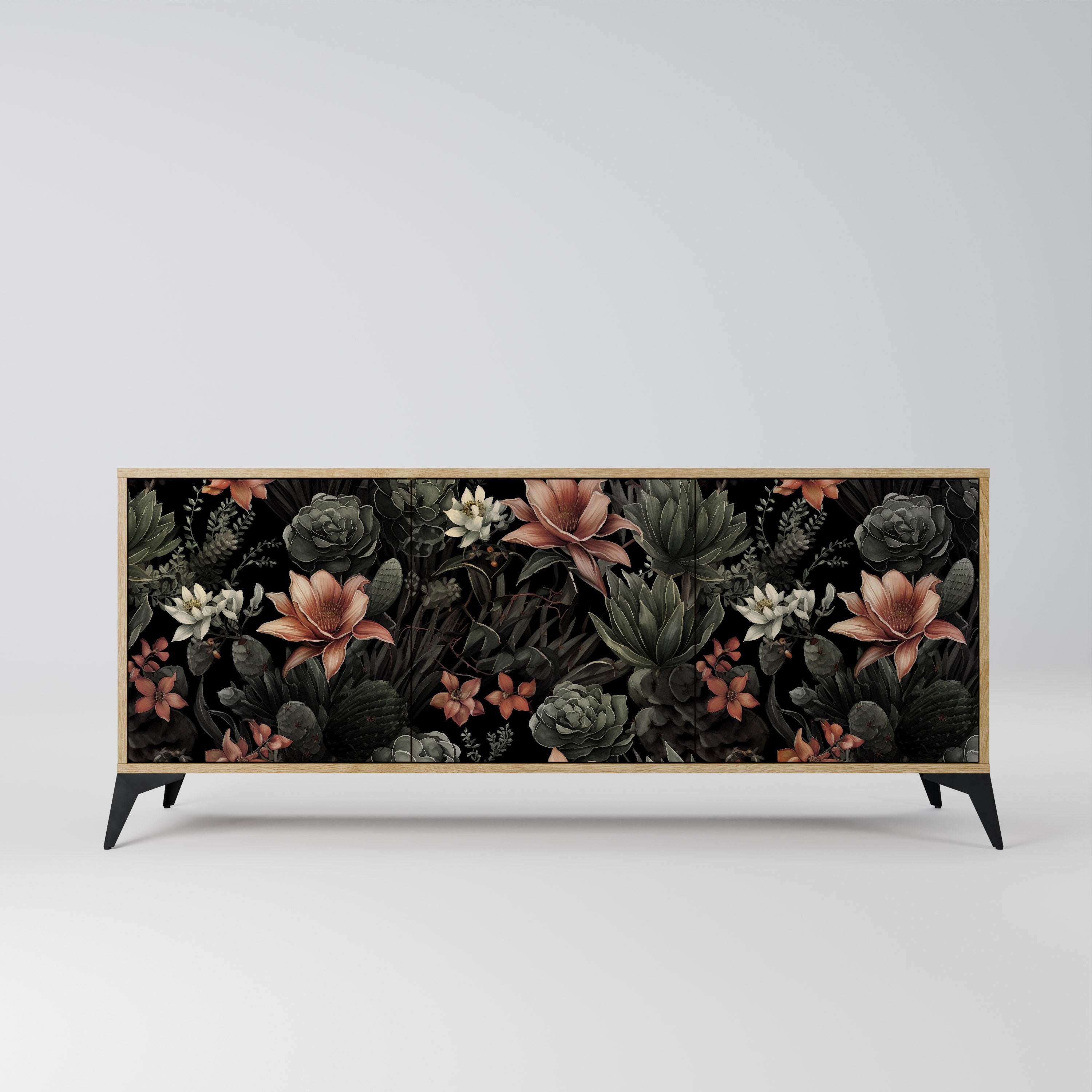 SECRET VERDURE 3-Door Sideboard in Oak Effect