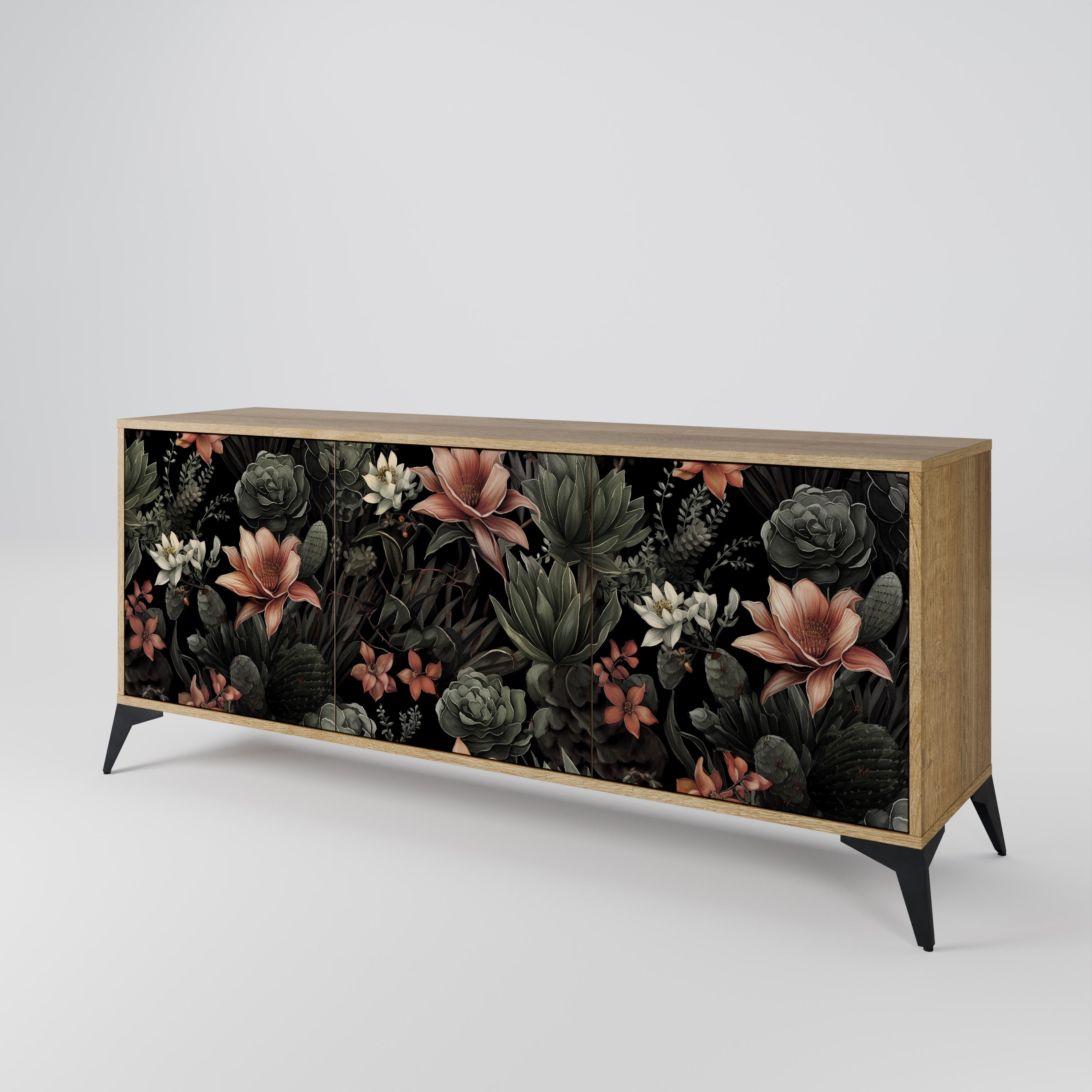SECRET VERDURE 3-Door Sideboard in Oak Effect