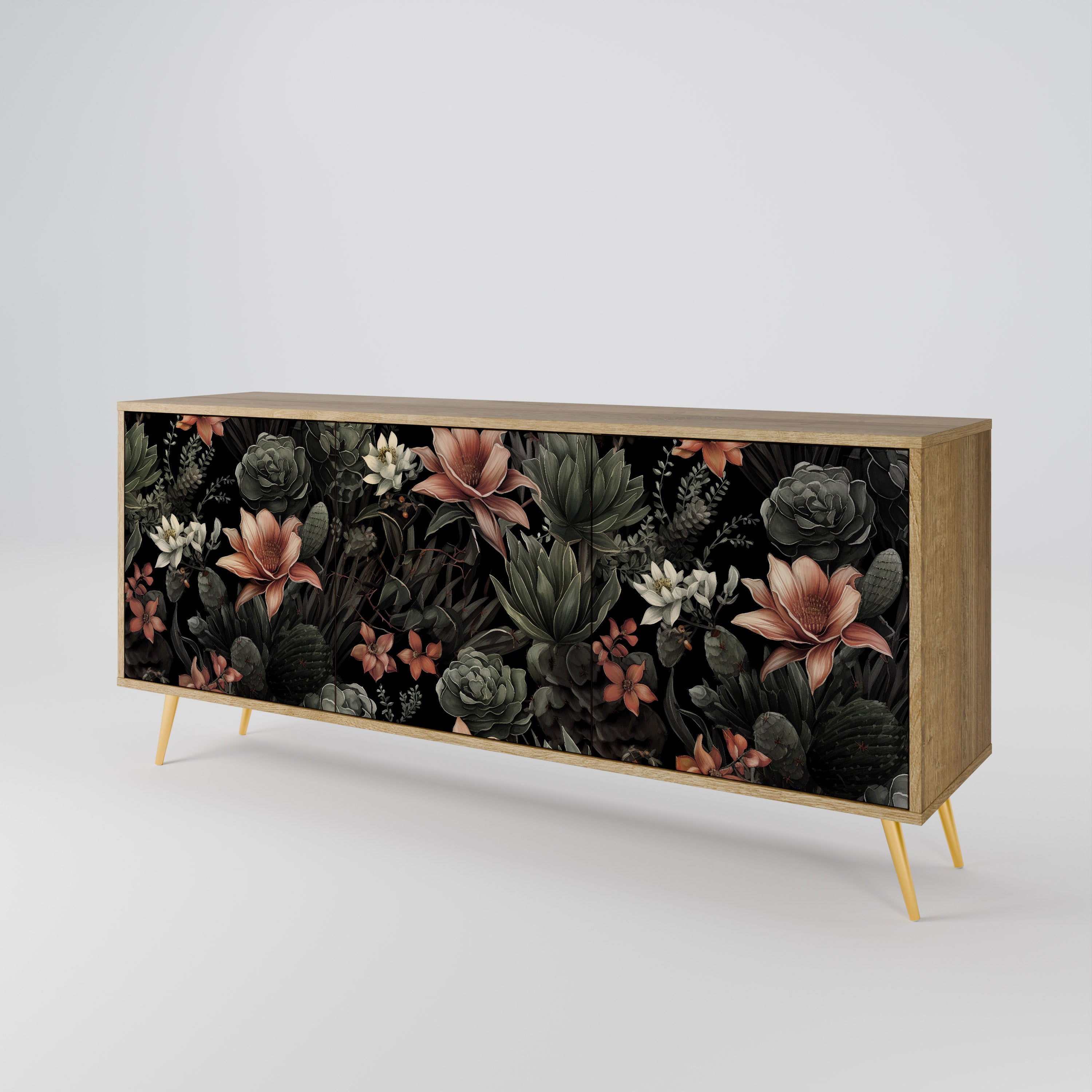 SECRET VERDURE 3-Door Sideboard in Oak Effect