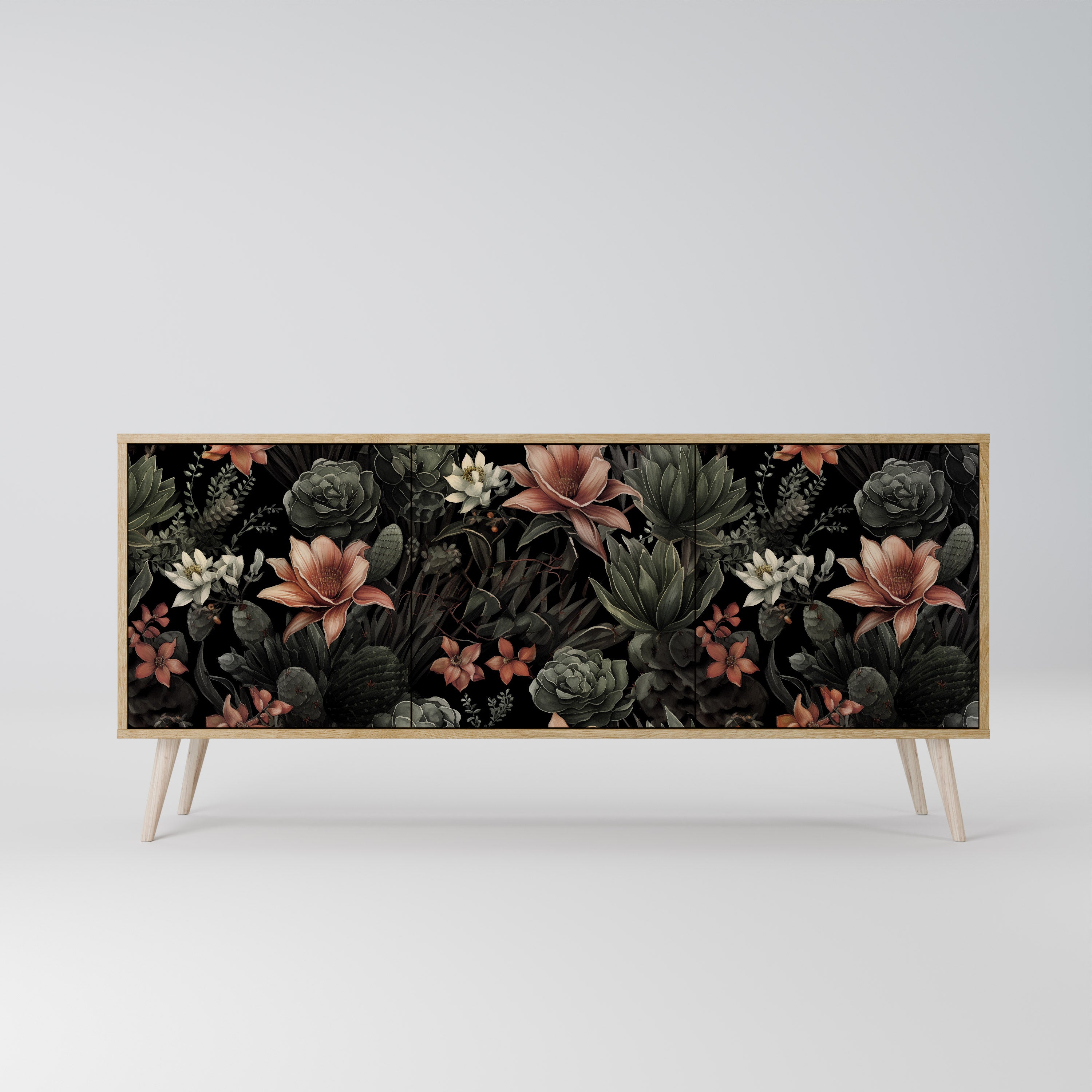 SECRET VERDURE 3-Door Sideboard in Oak Effect
