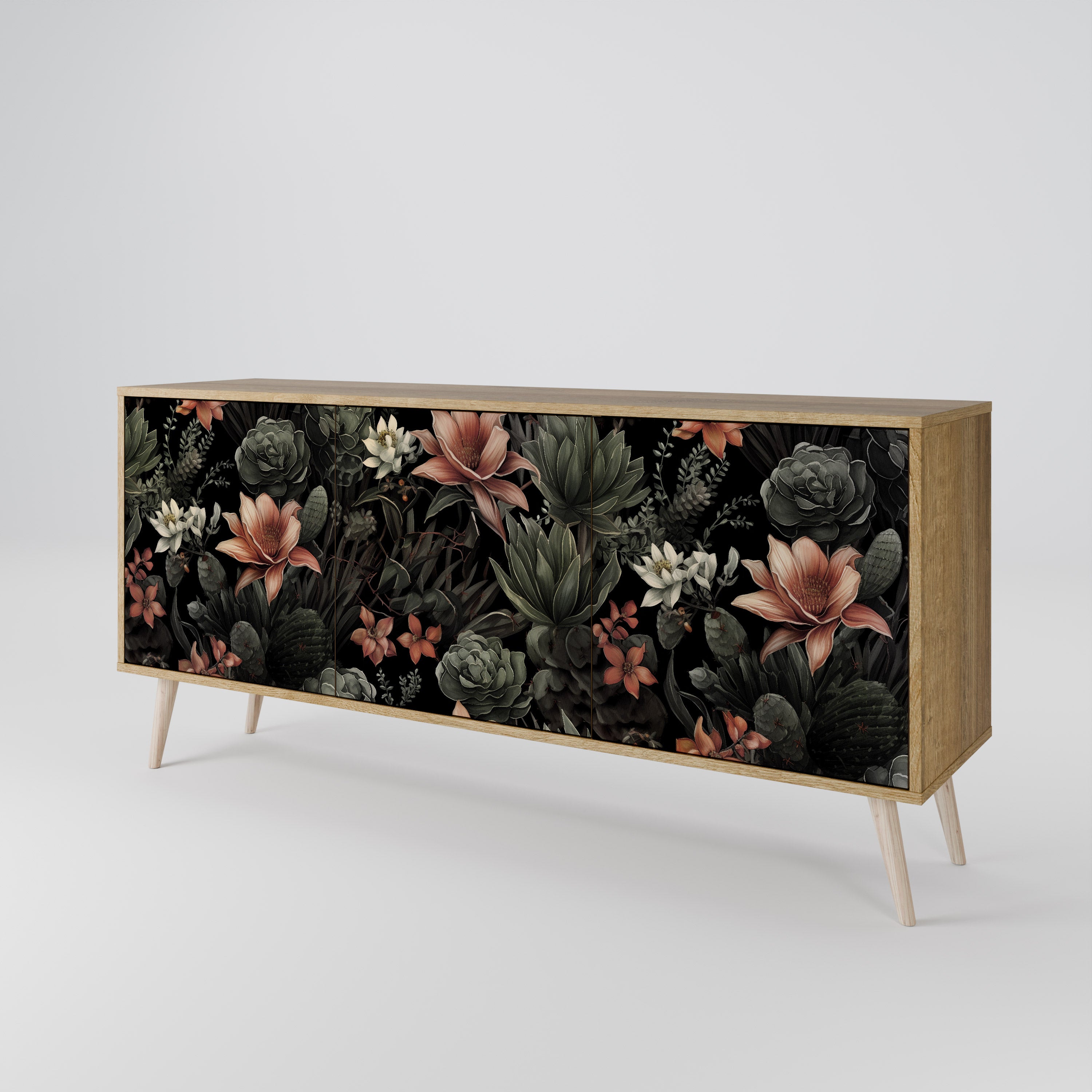 SECRET VERDURE 3-Door Sideboard in Oak Effect