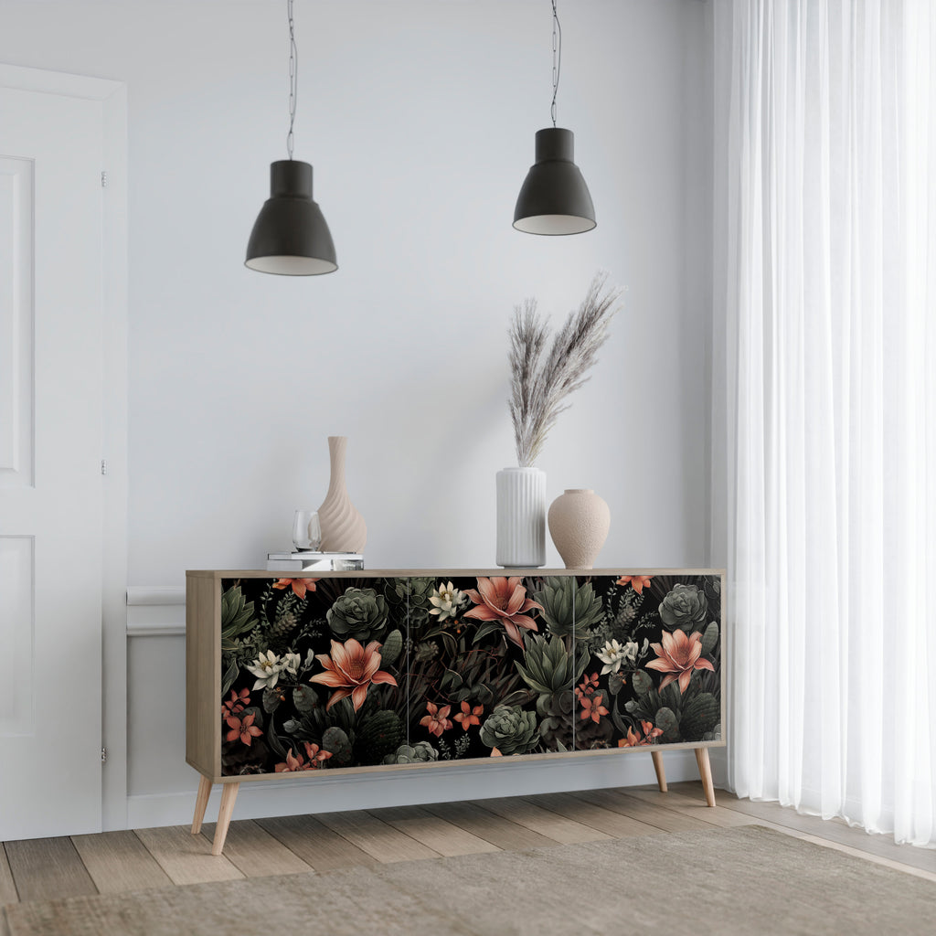 SECRET VERDURE 3-Door Sideboard in Oak Effect