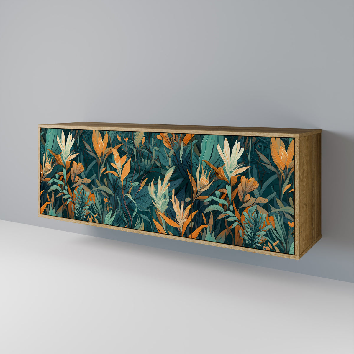 FLORAL SERENITY Aparador de 3 Puertas