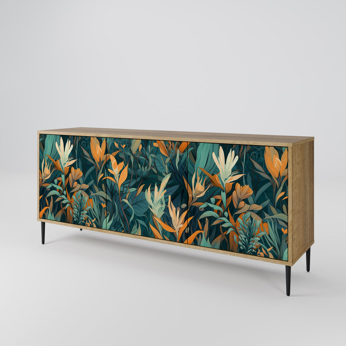 FLORAL SERENITY Aparador de 3 Puertas
