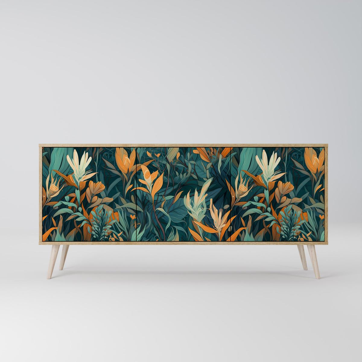 FLORAL SERENITY Aparador de 3 Puertas