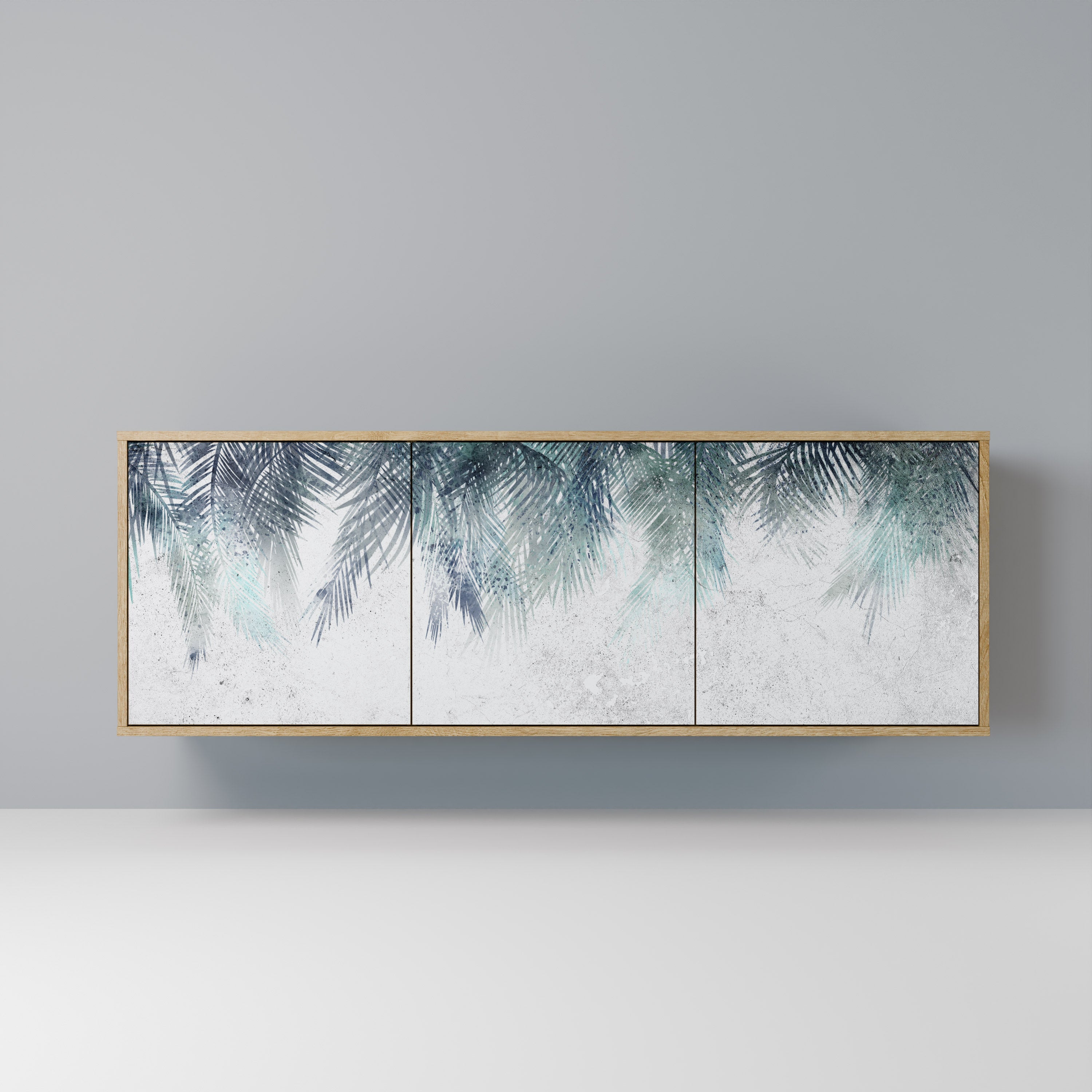 PALM VEIL 3-Door Sideboard in Oak Effect