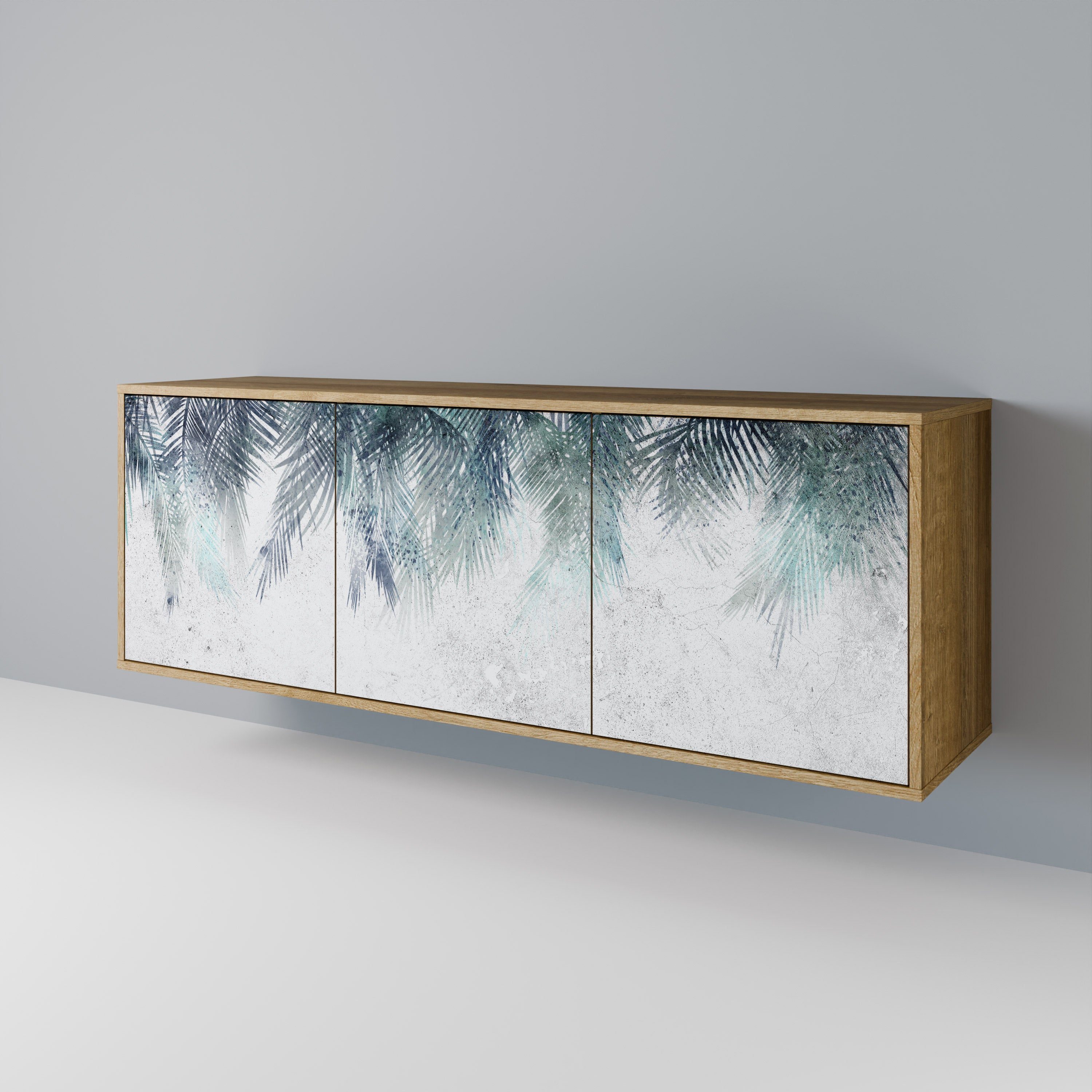 PALM VEIL 3-Door Sideboard in Oak Effect