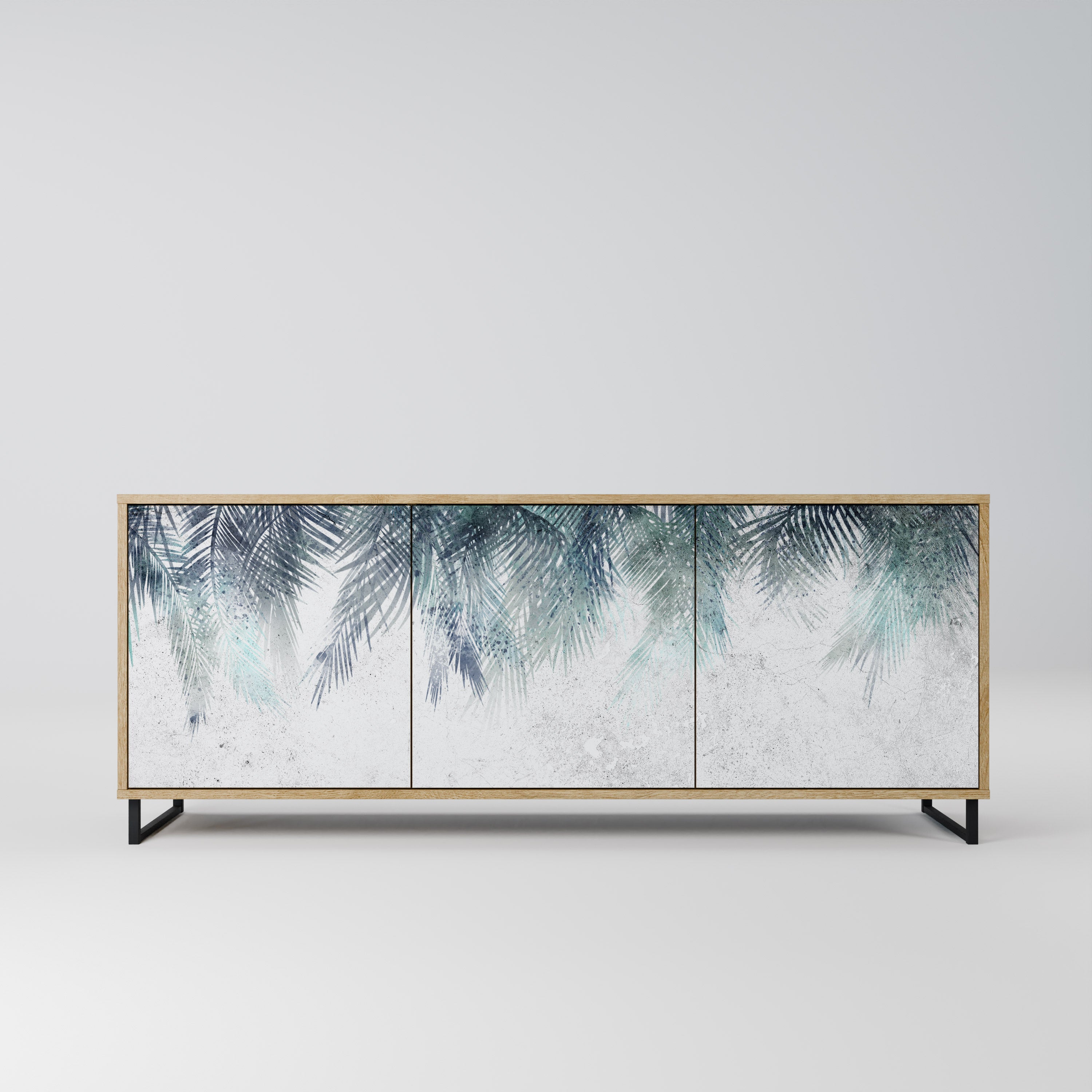 PALM VEIL 3-Door Sideboard in Oak Effect