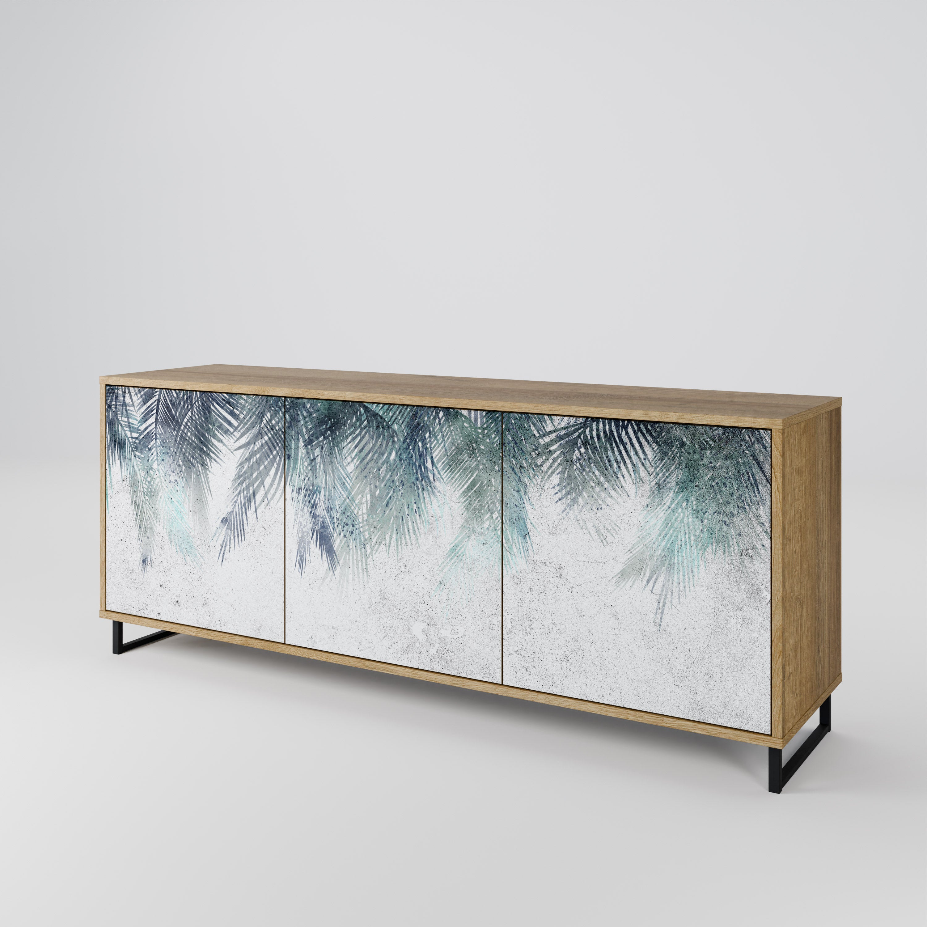 PALM VEIL 3-Door Sideboard in Oak Effect
