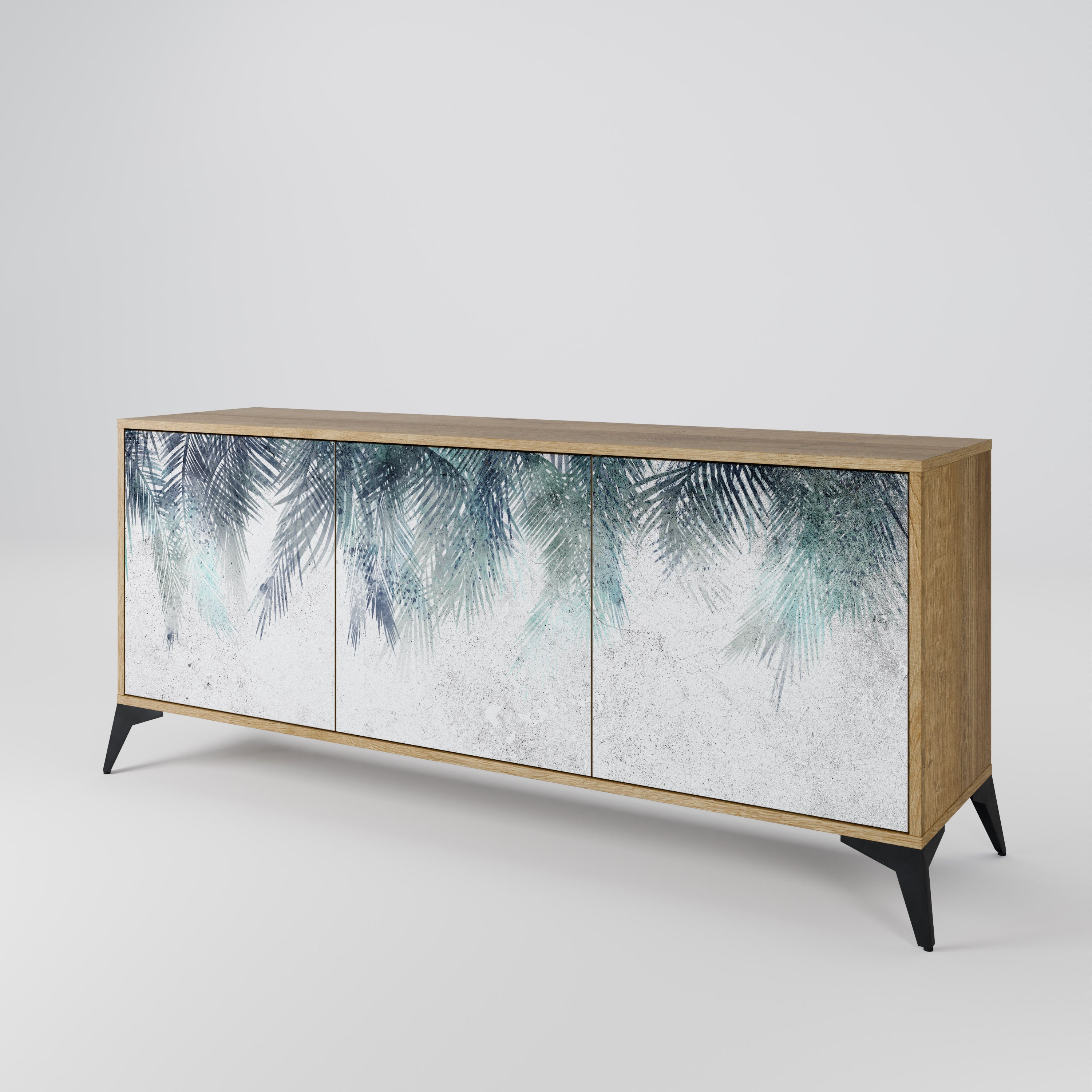 PALM VEIL 3-Door Sideboard in Oak Effect