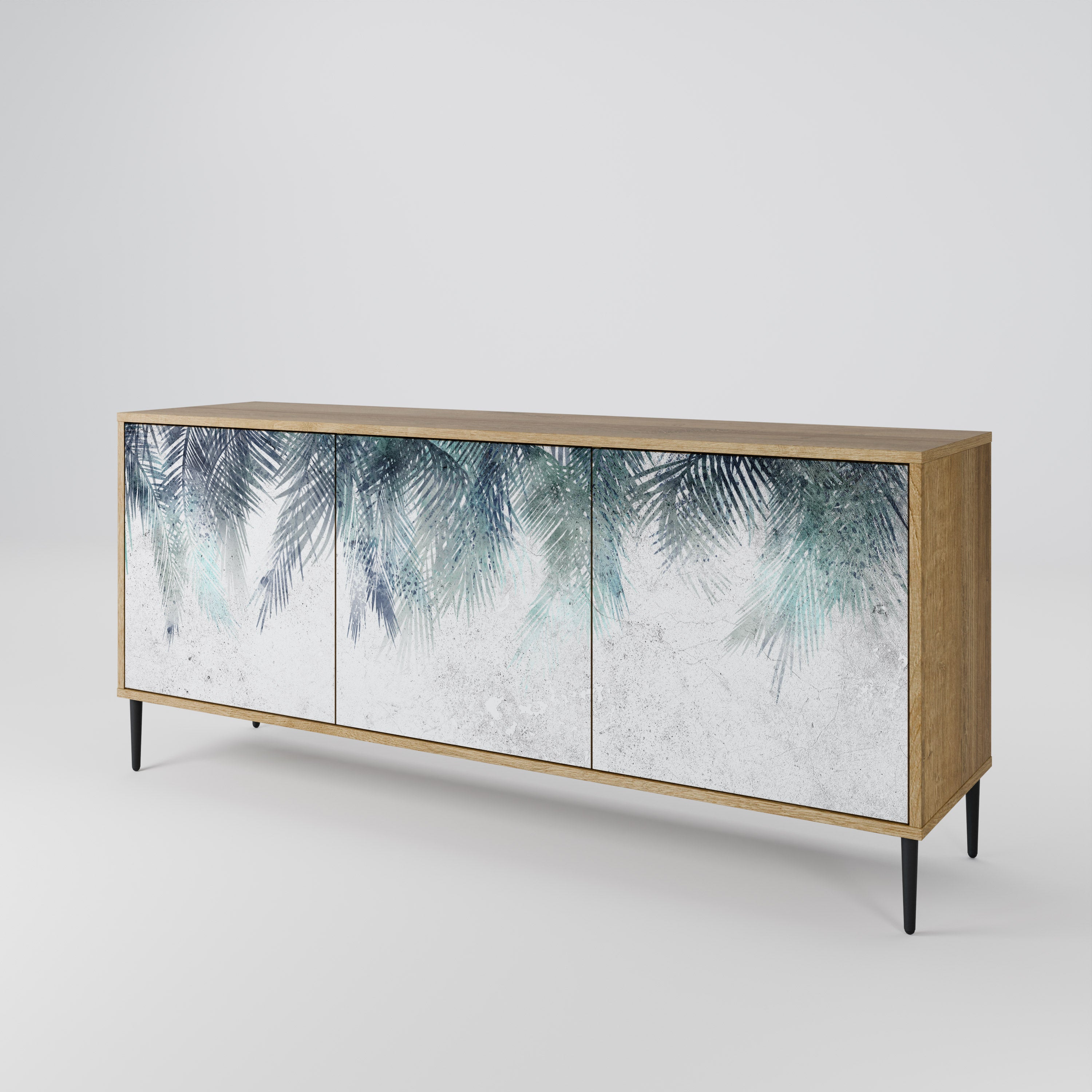 PALM VEIL 3-Door Sideboard in Oak Effect