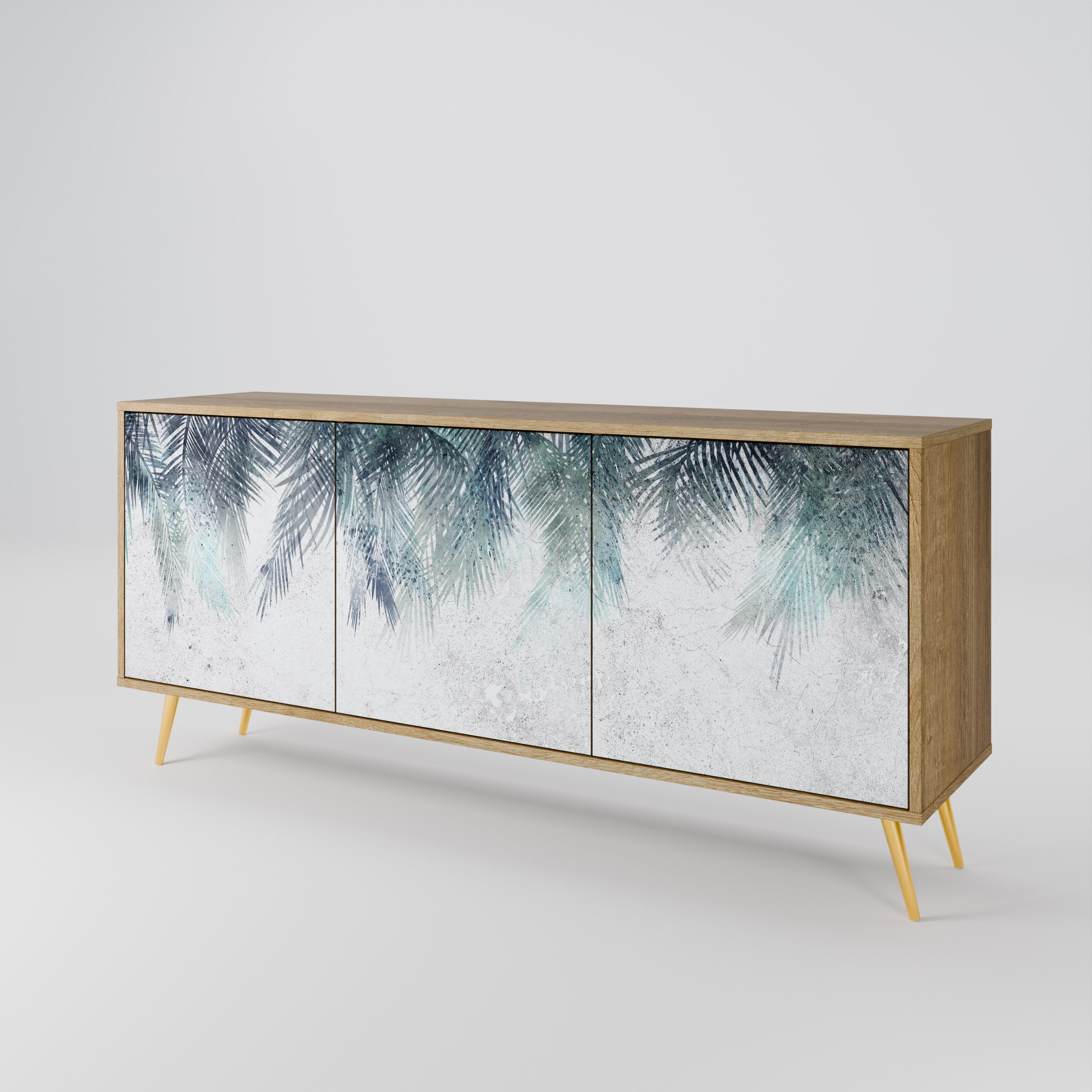 PALM VEIL 3-Door Sideboard in Oak Effect