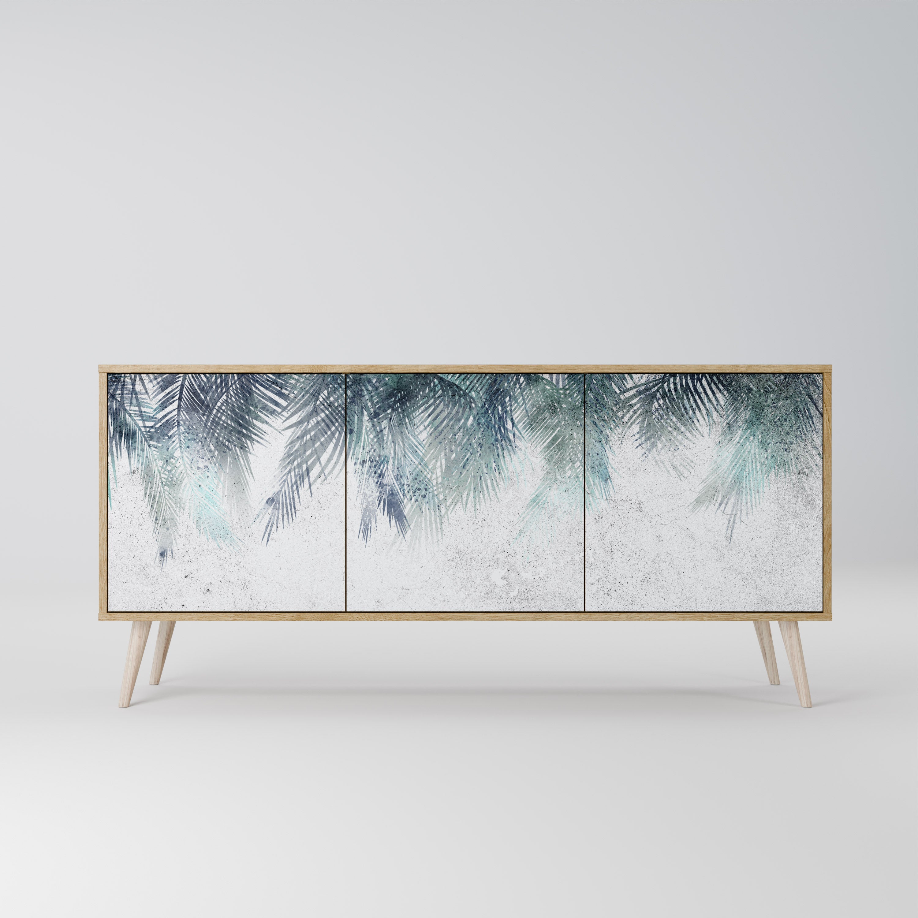 PALM VEIL 3-Door Sideboard in Oak Effect