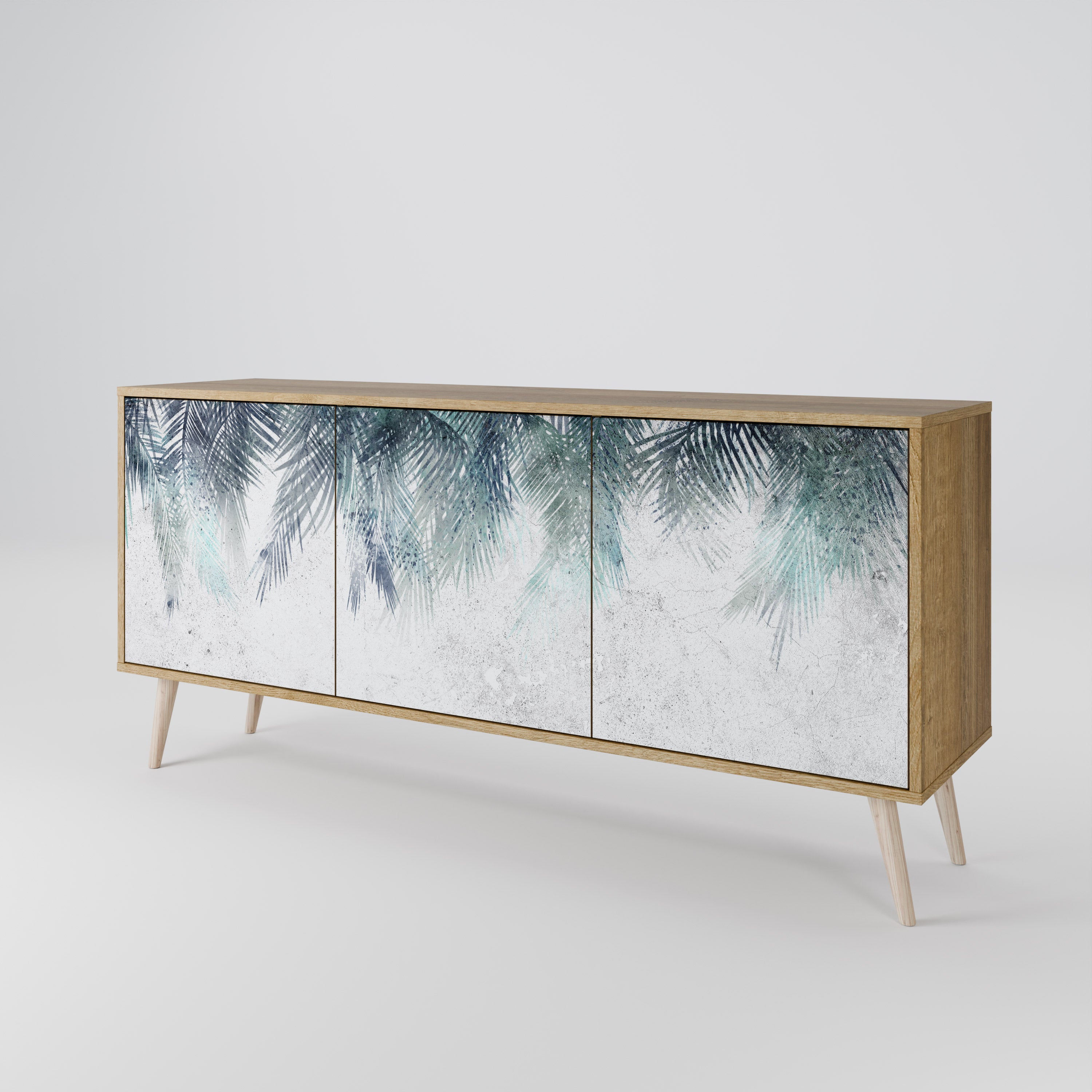 PALM VEIL 3-Door Sideboard in Oak Effect