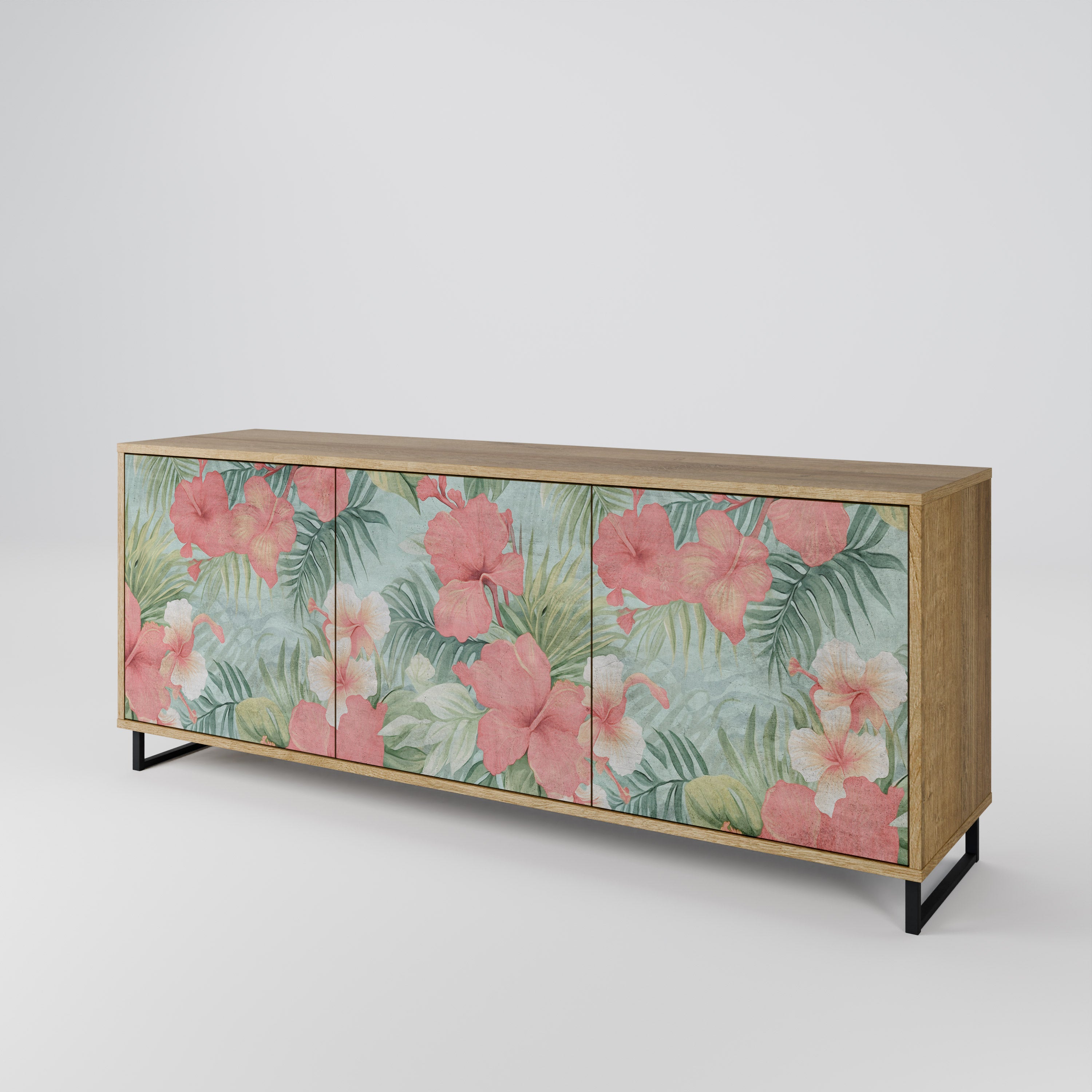 HAWAIIAN SPIRIT 3-Door Sideboard in Oak Effect