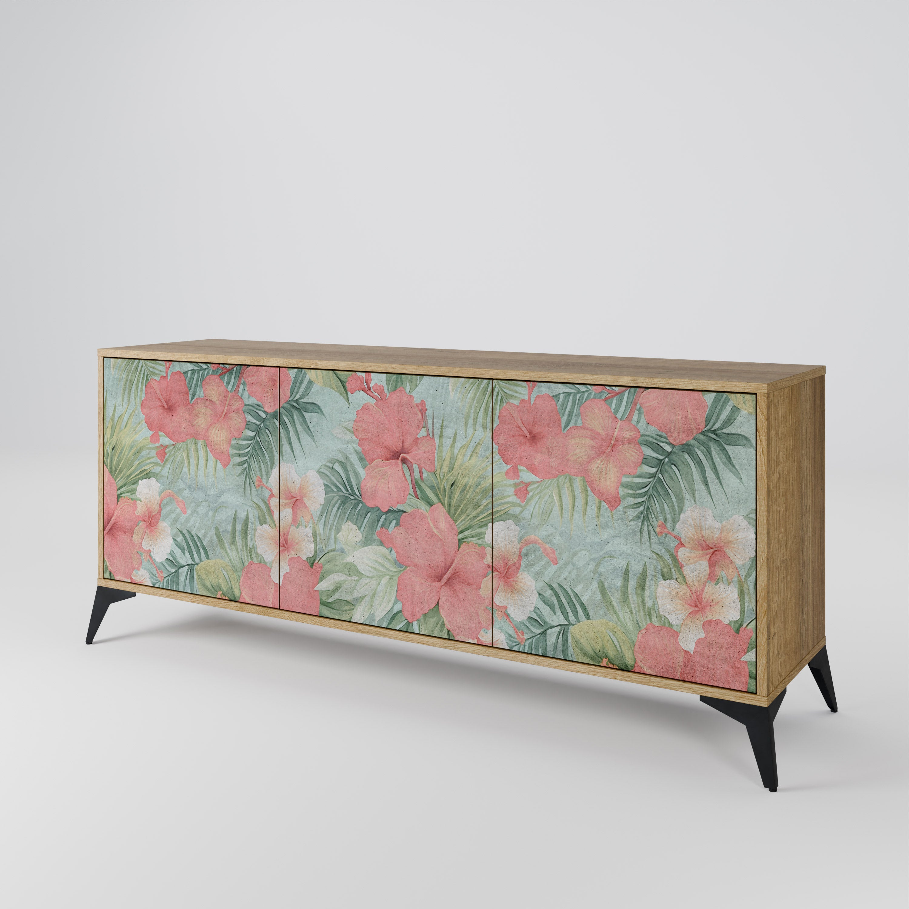 HAWAIIAN SPIRIT 3-Door Sideboard in Oak Effect