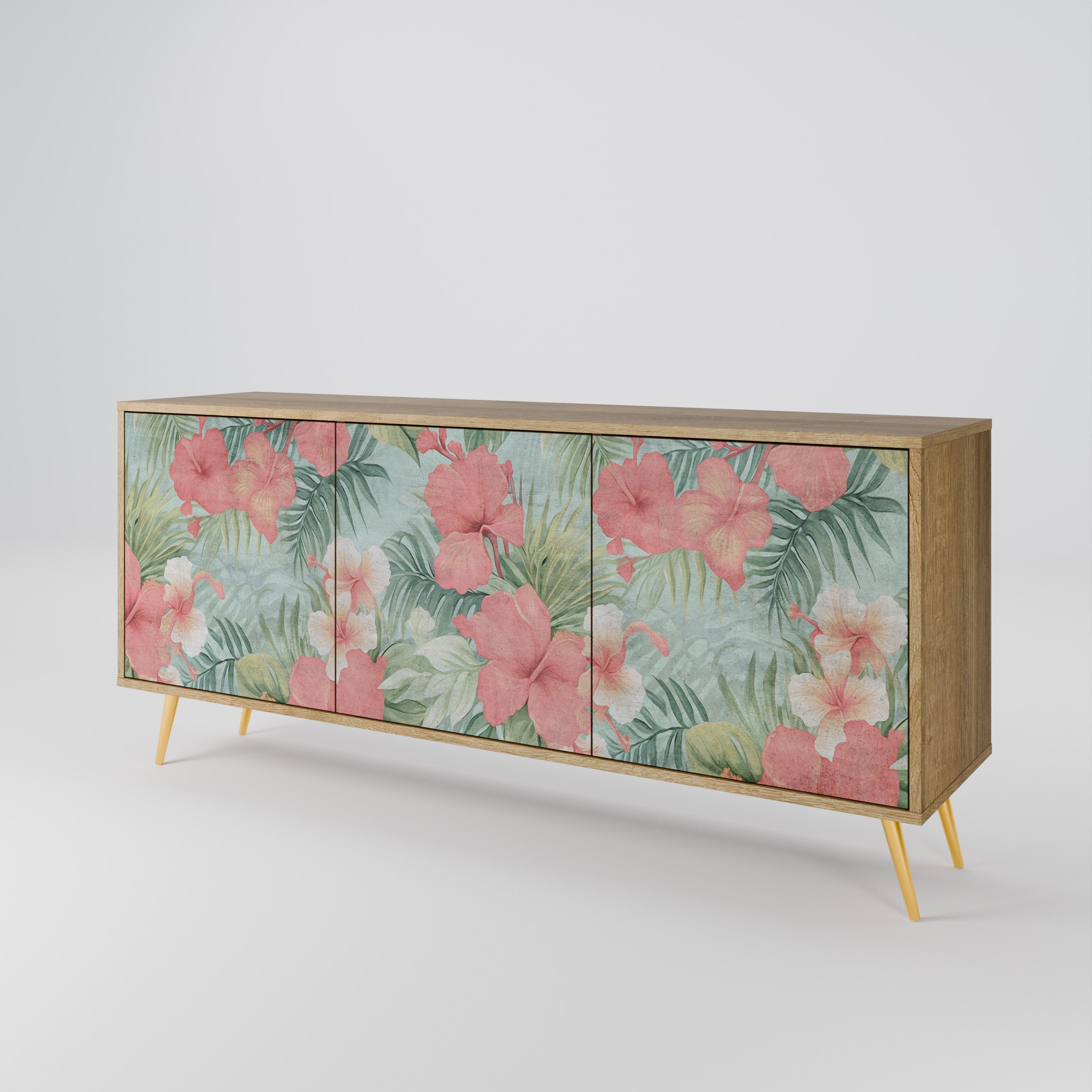 HAWAIIAN SPIRIT 3-Door Sideboard in Oak Effect